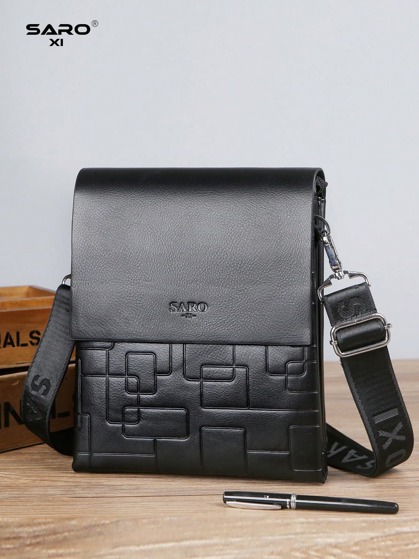 saroxi 1pc Men's Shoulder Crossbody Bag, Mini Messenger Bag With Side Pocket, Multi-Functional PU Leather Casual Satchel Bag, Simple Style Black Or Brown, Suitable As Gift For Boyfriend, Solid Color Side Bag Valentine'S Day