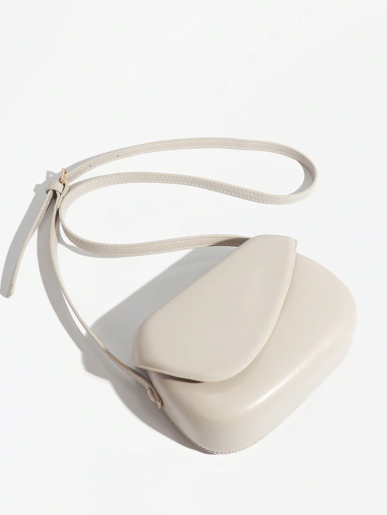 1pc Solid Color PU Square Saddle Bag, Suitable For Women Daily Use
