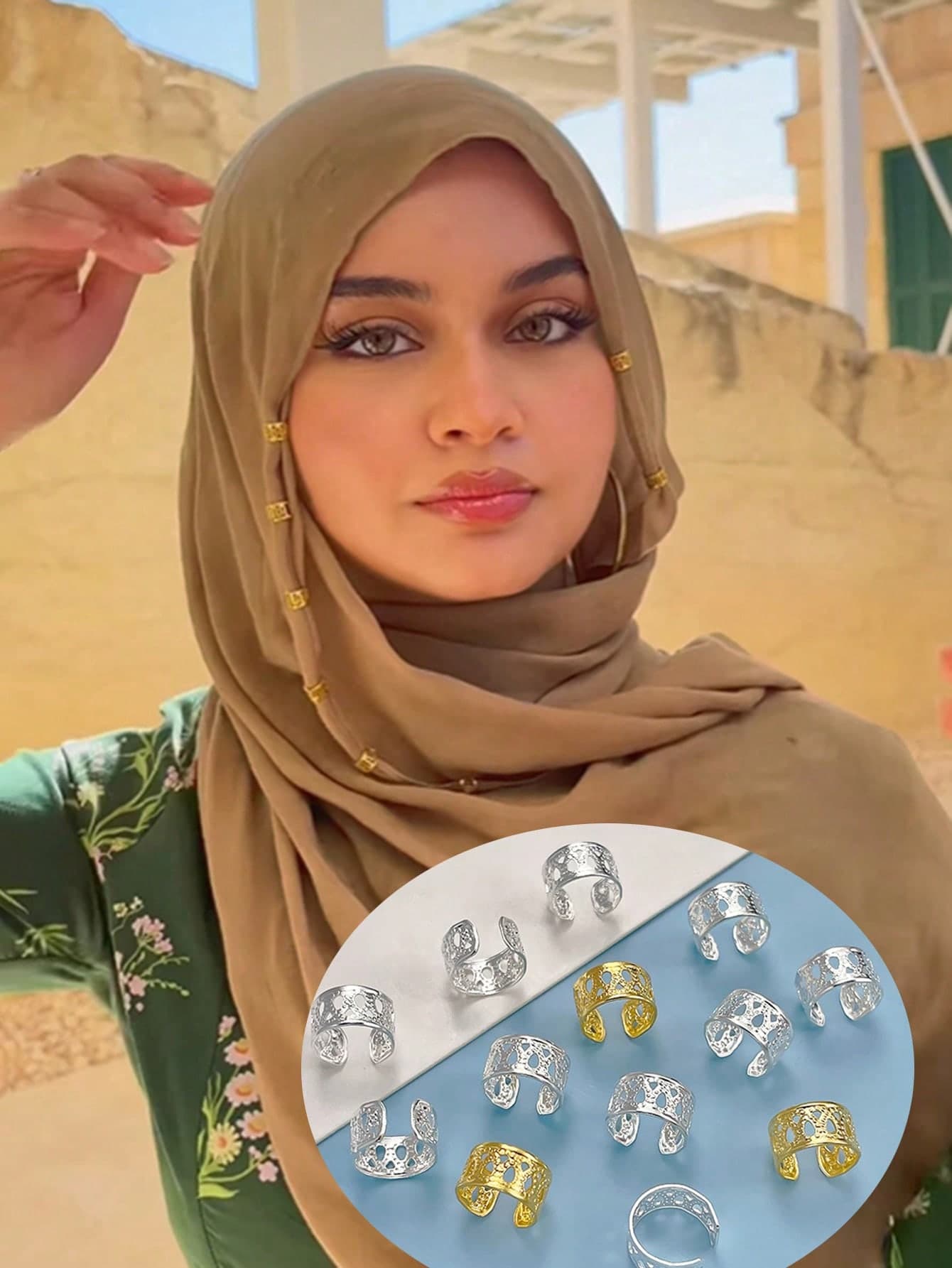 1pack Non-Piercing Muslim Headscarves Decorative Clips