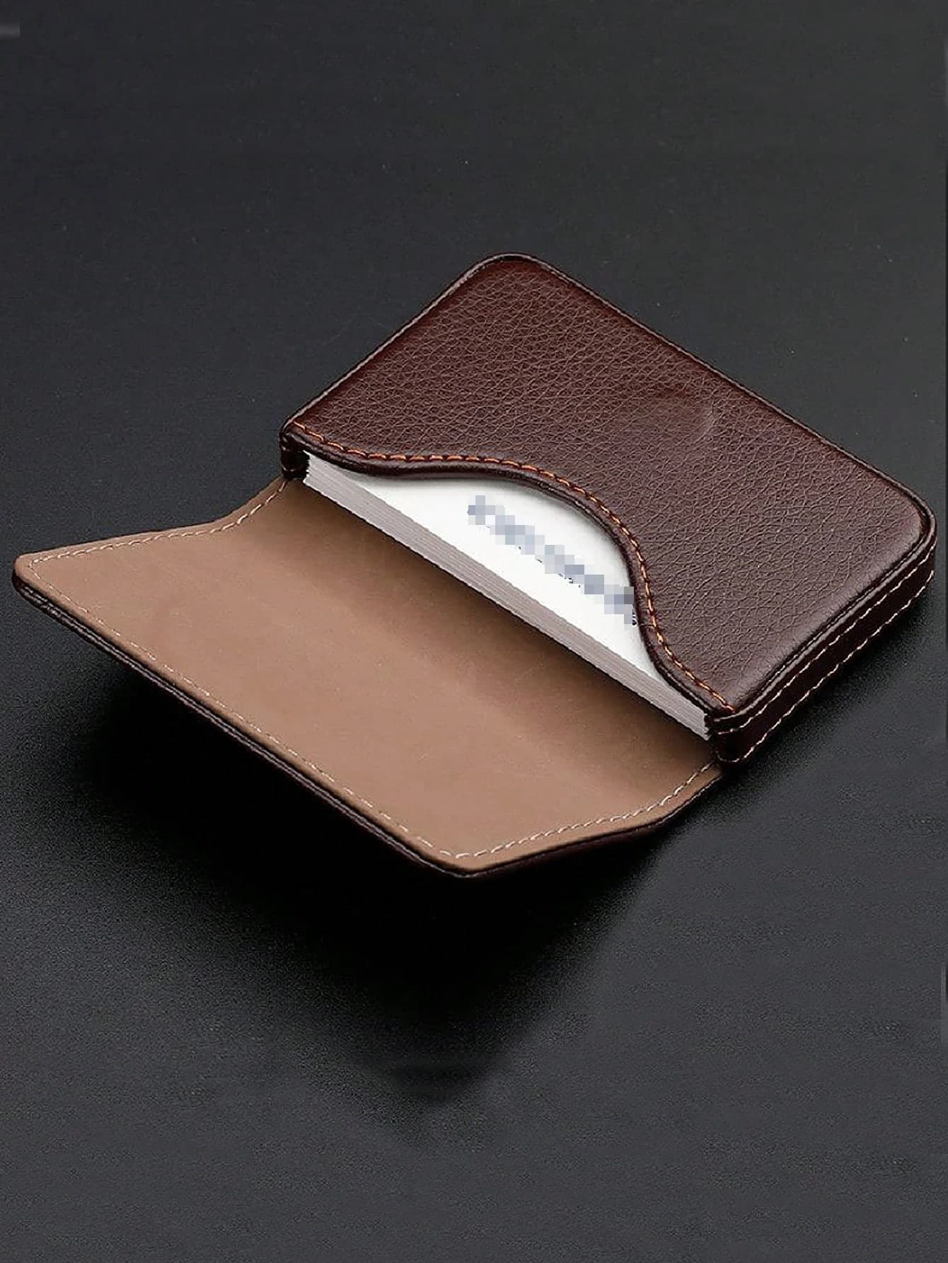 Large Capacity Name Card Case In Lychee Patterned Embossed Pu Leather For Bank Card Lightweight Portable Card ID Card White-Collar Workers For Female For Women Holiday For Anniversary For Birthday Gift Accessories Gift Casual Card Holder Wallet Business Card Holder Credit Card Holder For Men Mini Wallet Card Wallet