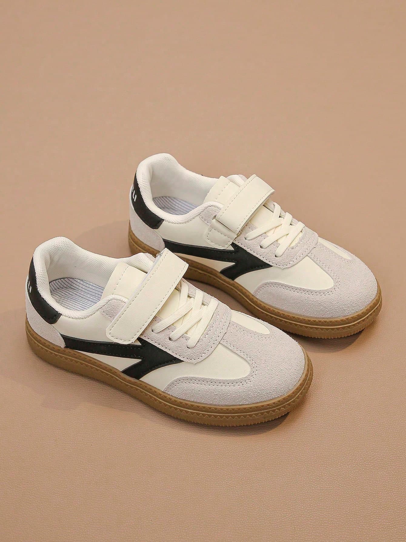 1pair Kids Unisex Soft Bottom Anti-Skid Round Toe Low-Top Casual Fashion Sneakers