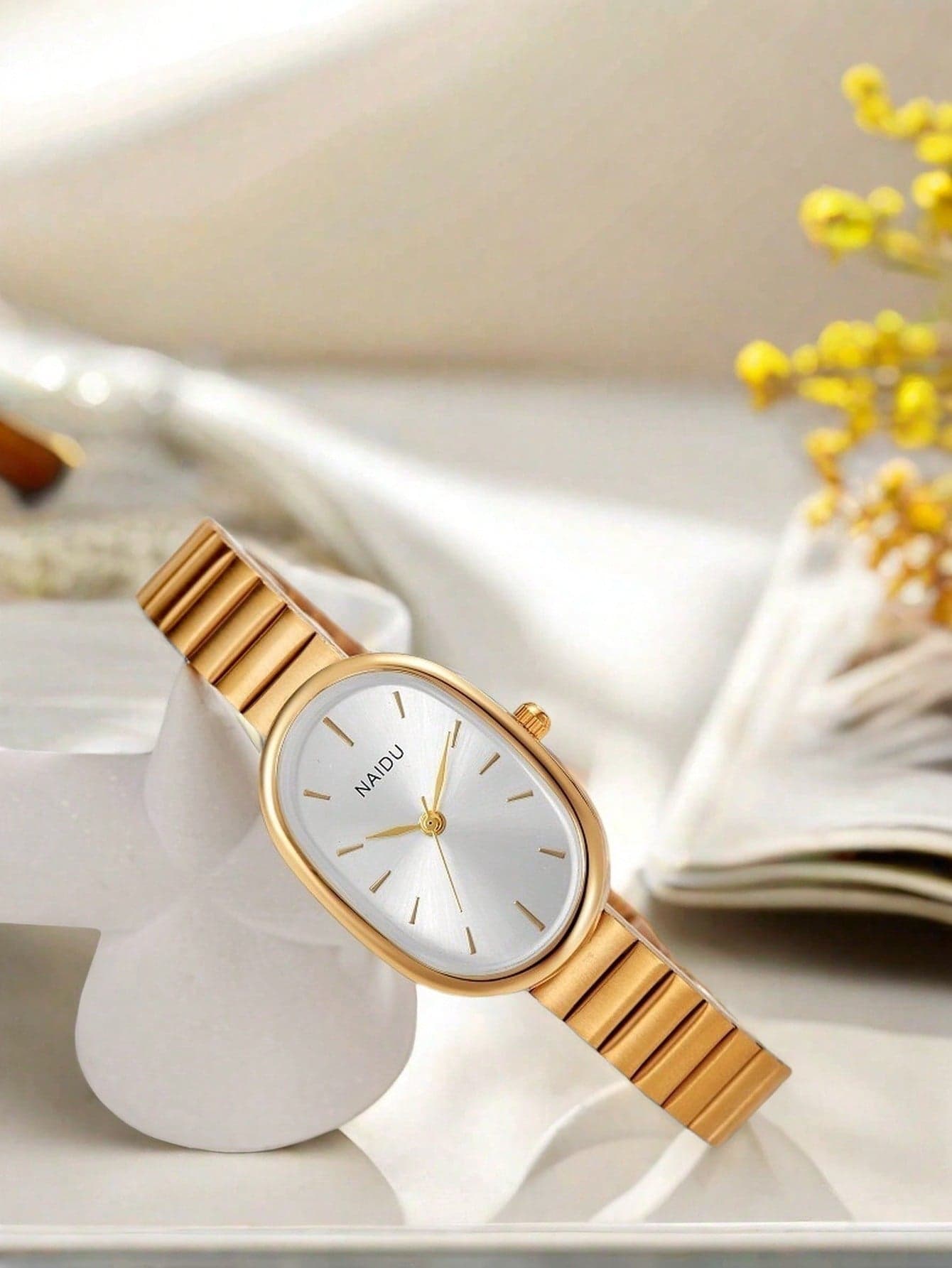 1pc Women Stainless Steel Band Minimalist Fashion Versatile Quartz Watch, Suitable For Daily Decoration