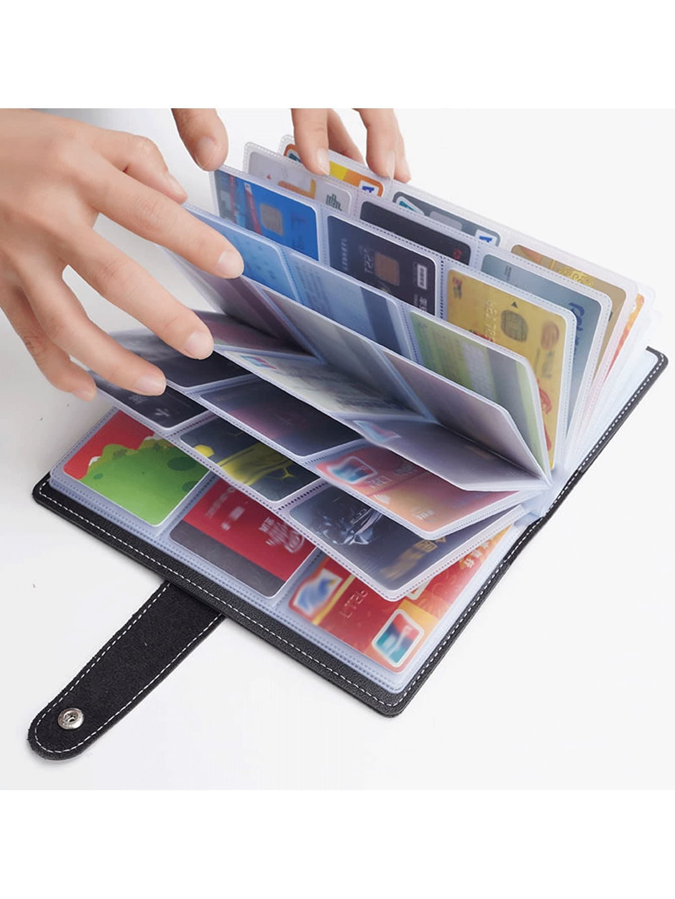 RFID Anti-Skimming Long Card Holder Large Capacity Multiple Card Slots Bank ID Business Card Organizer