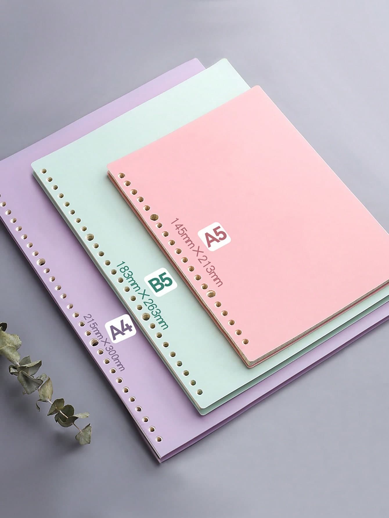 1pc Detachable A4/B5/A5 Loose-Leaf Cover (No Loose-Leaf Rings, No Internal Pages), Non-Scratch Loose-Leaf Outer Shell, Minimalist Solid Color Options Back To School, School Supplies