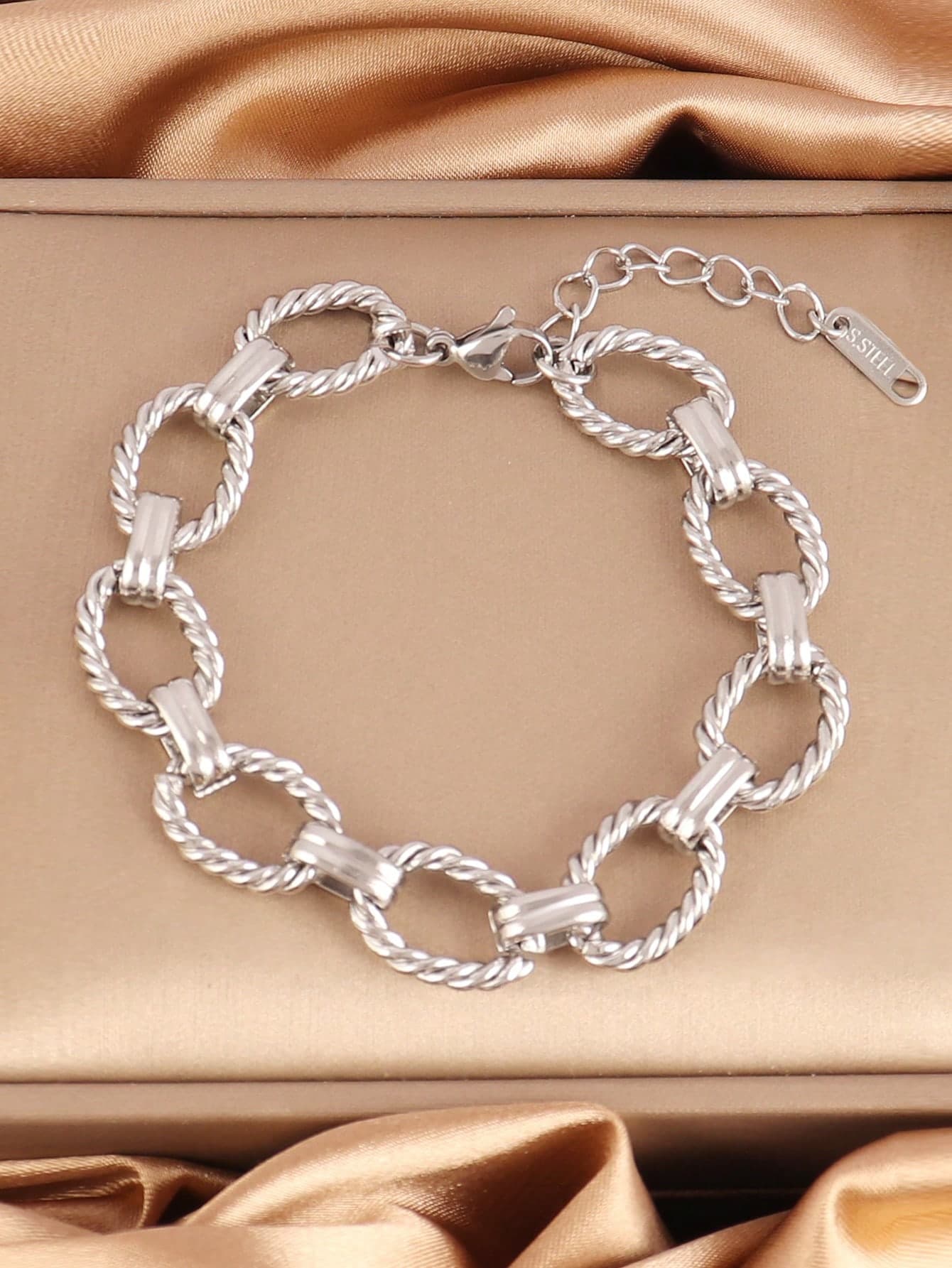 Punk Style Silver & Gold Stainless Steel Bracelet, Men's Jewelry Gift