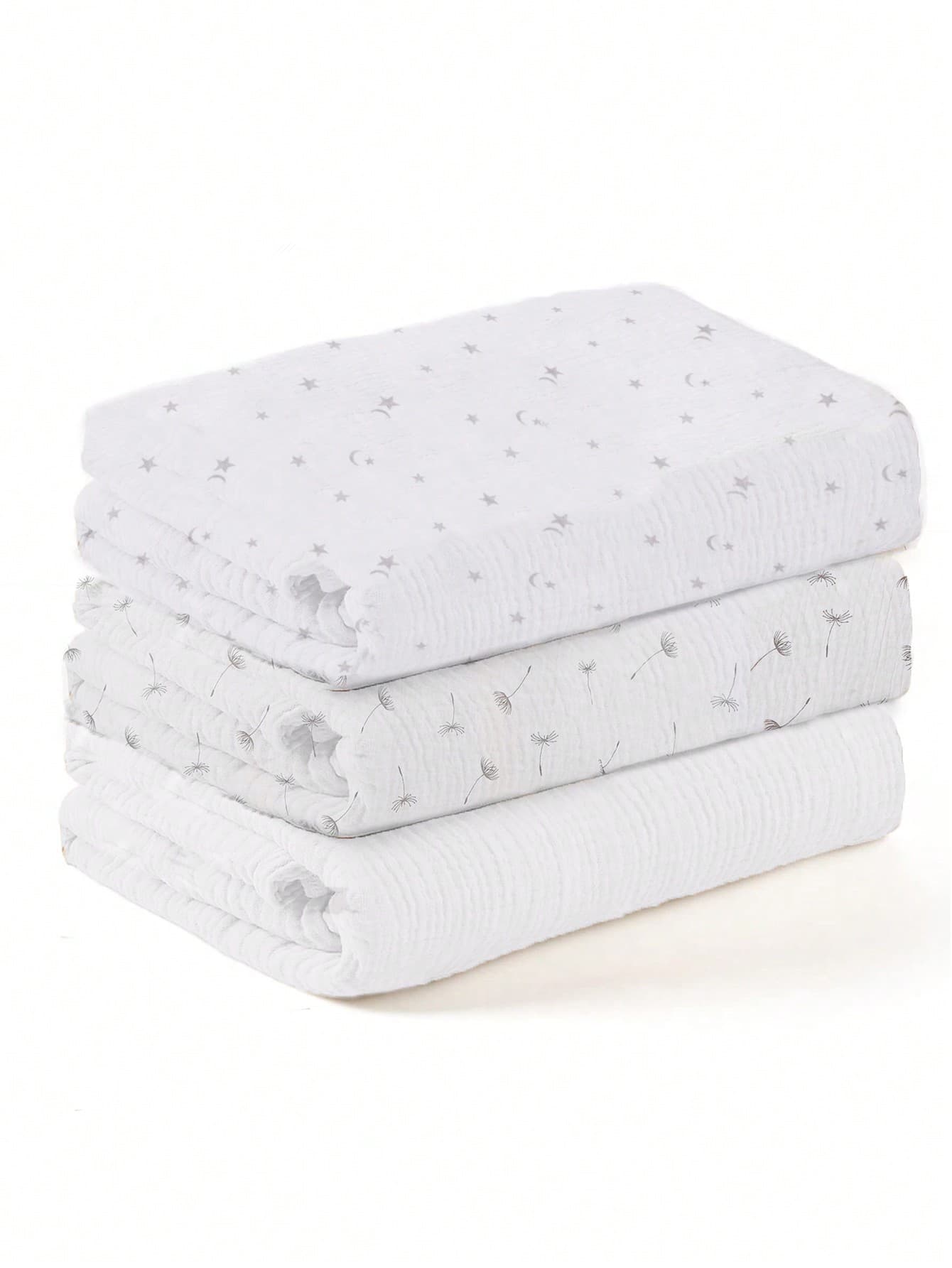 3pcs Multi-Color Gauze Baby Swaddle Blankets, Stroller Wind Cover Blankets, Infant Swaddling Wraps Love Valentine