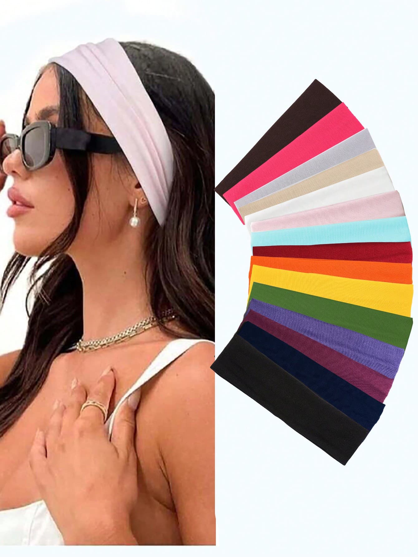 8pcs/Set Random Style Non-Slip Headbands - Women's Fashion Sports Headbands, Soft Stretchy Fabric, Suitable For Sports, Yoga, Running, Women Hair Accessories