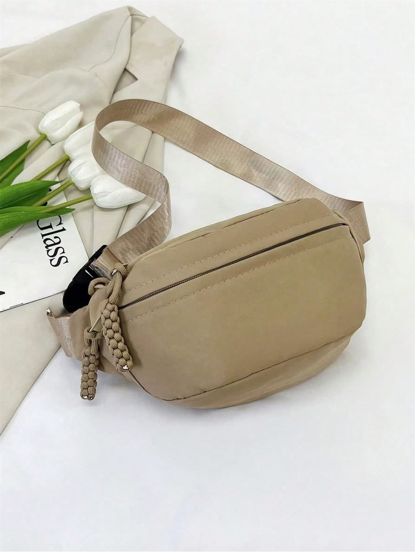 Fashionable Nylon Crossbody Bag, Solid Color Shoulder Bag, Women's Casual Shoulder Bag, Suitable For Outdoor Sports