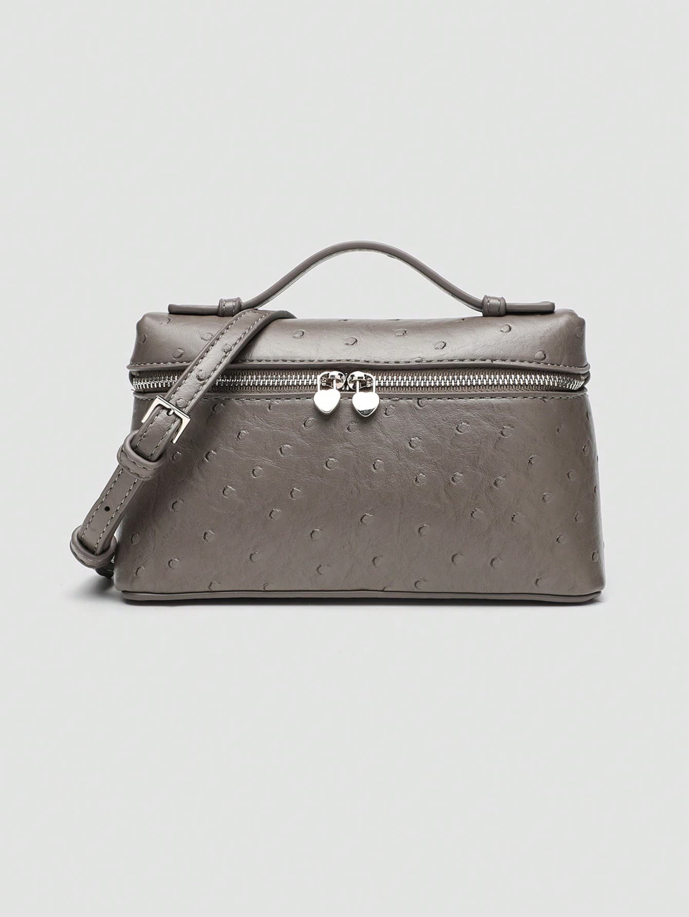 1pc Solid Color Ostrich Texture PU Square Crossbody Bag For Women, Suitable For Daily Fashion Outfit And Casual Travel