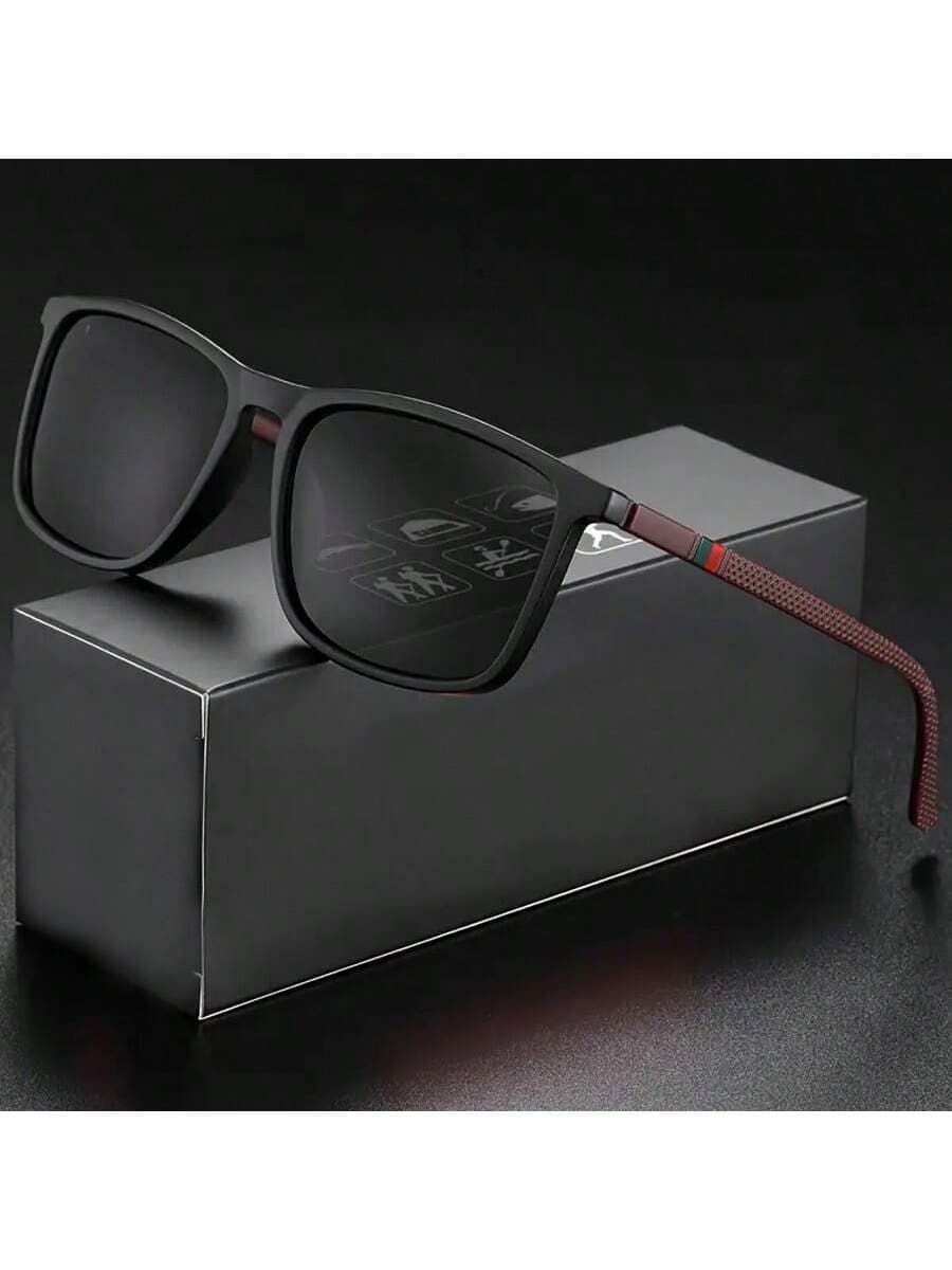 1/2/3pcs Retro Square Frame Glasses, Solid Color, Unisex Casual Street Style, For Outdoor Sports, Beach, Photography, All Seasons