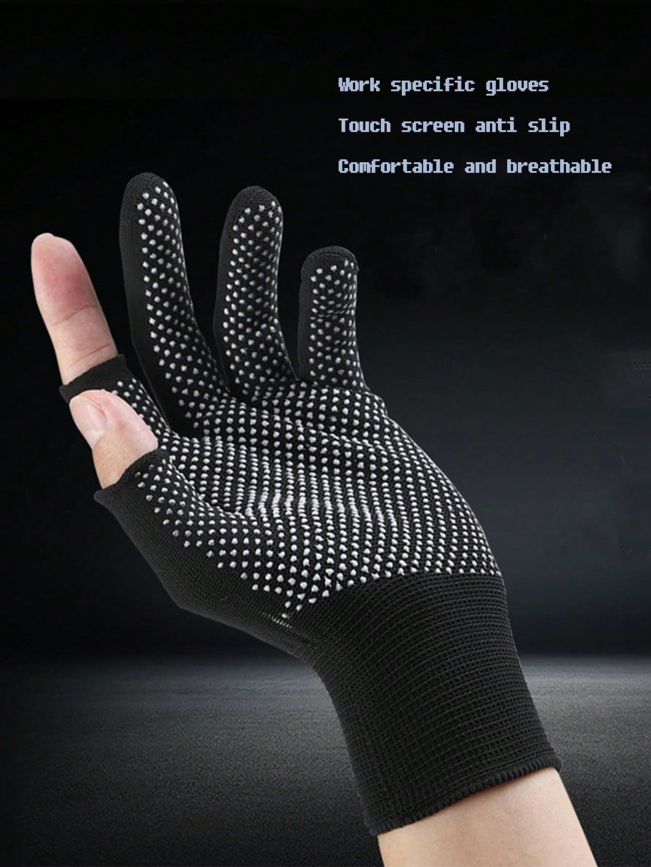 1 Pair Anti-Slip, Cut Resistant, Anti-Scratch, Anti-UV, Durable Fingerless Work Gloves