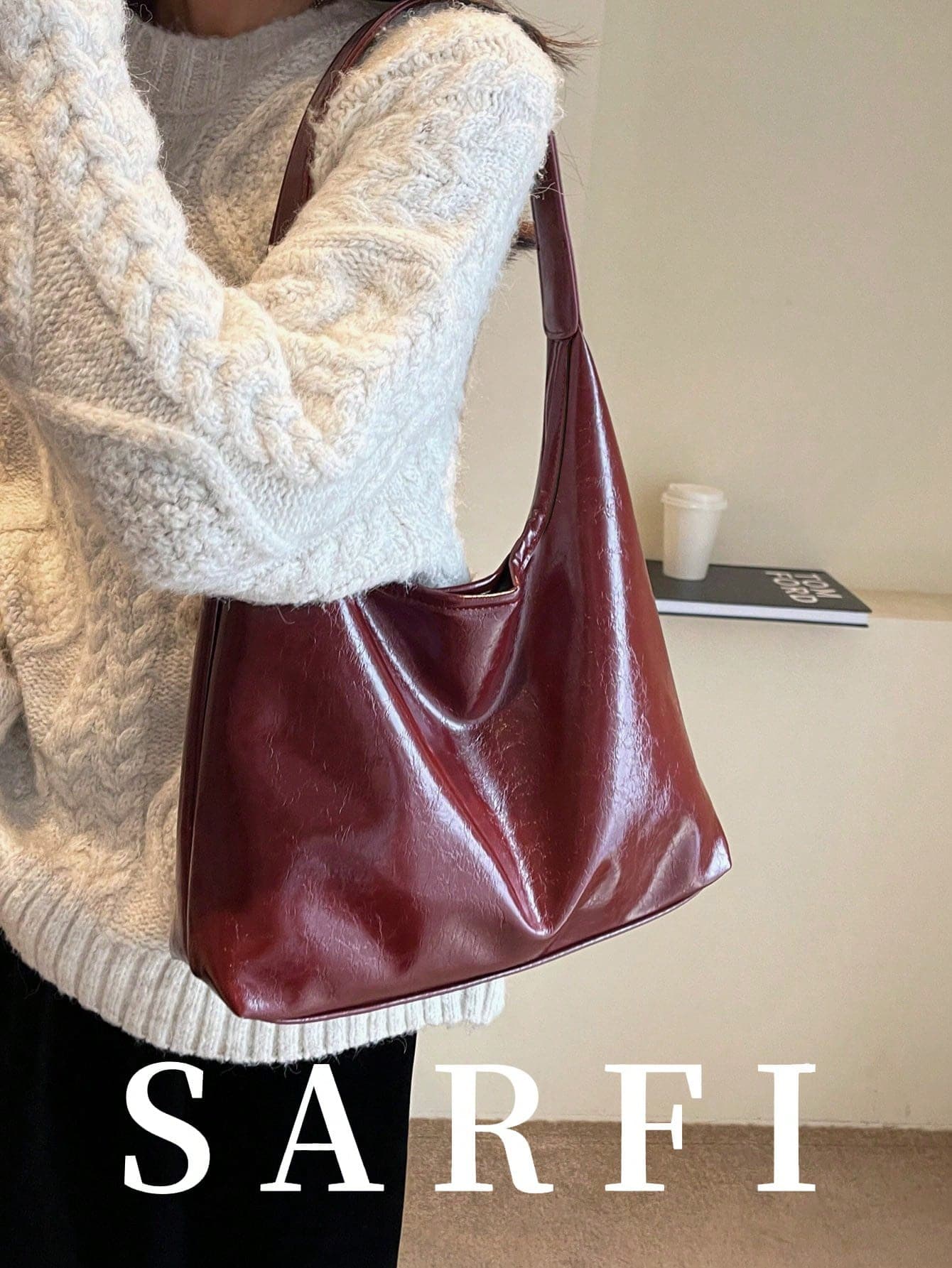 Solid Color Minimalist Women's Handbag, Autumn/Winter Fashionable New Red Shoulder Bag High-End Luxury Underarm Bag Foldable Wide Strap Bag, Popular This Year Large Capacity Commuter Bag For College Students, Lightweight And Practical Retro Minimalist Multi-Function Casual Bag, Suitable For Shopping With Friends, Dating, Travel And Business New Fashionable Large Capacity Women's Bag