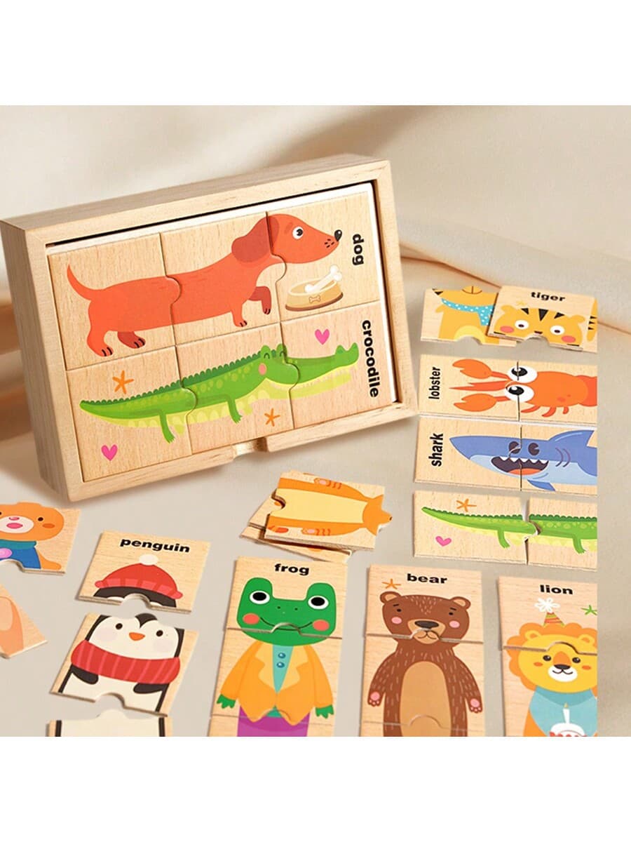 Wooden Cartoon Animal Stereoscopic Puzzle, Educational Toy For Children To Develop Thinking Ability, Creative Puzzle Board