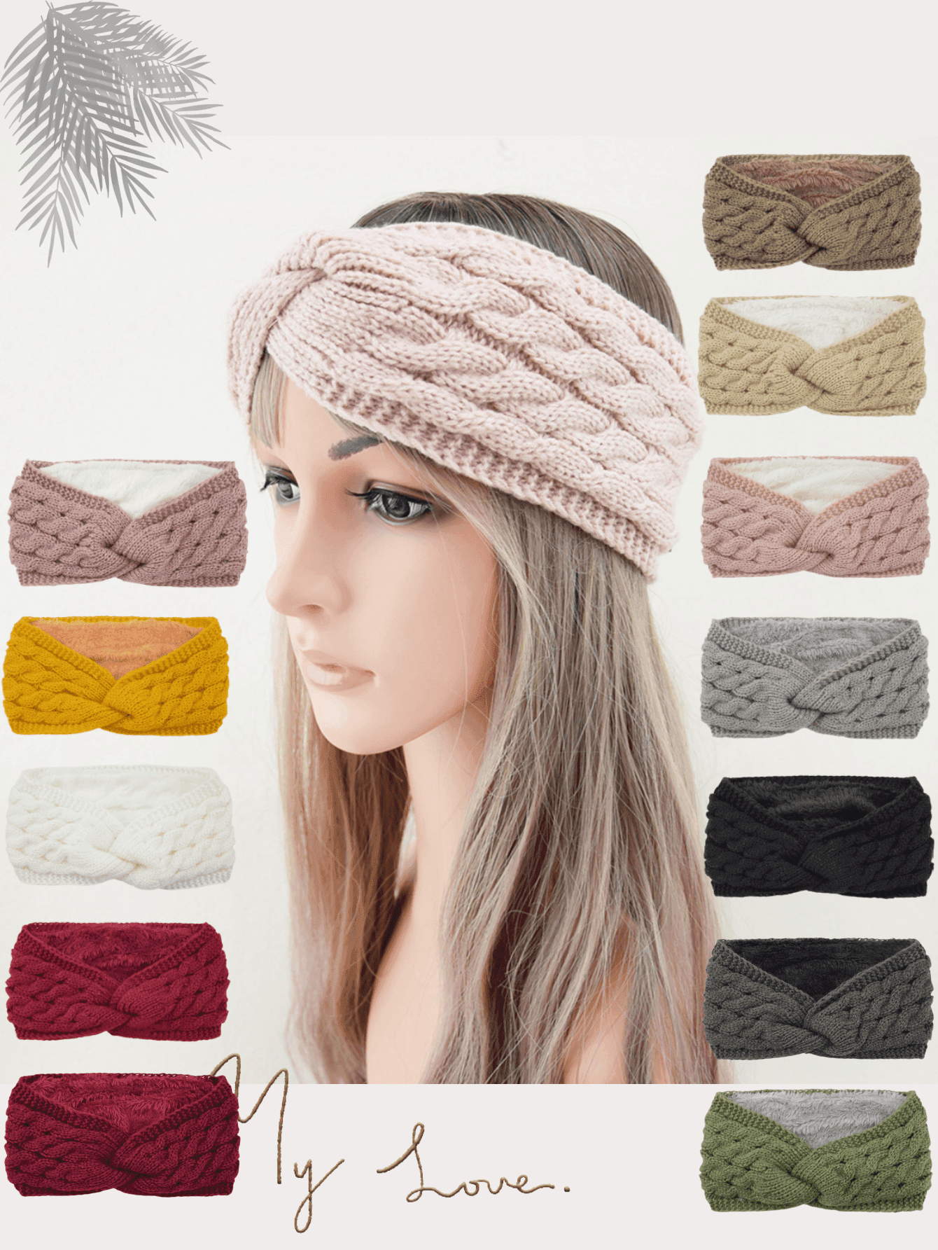 1-3pcs Women Plush Headband,Knitted Fabric,Solid Color Knitted Fleece Fluffy Hairband,Wider Headwrap Ear Warmer