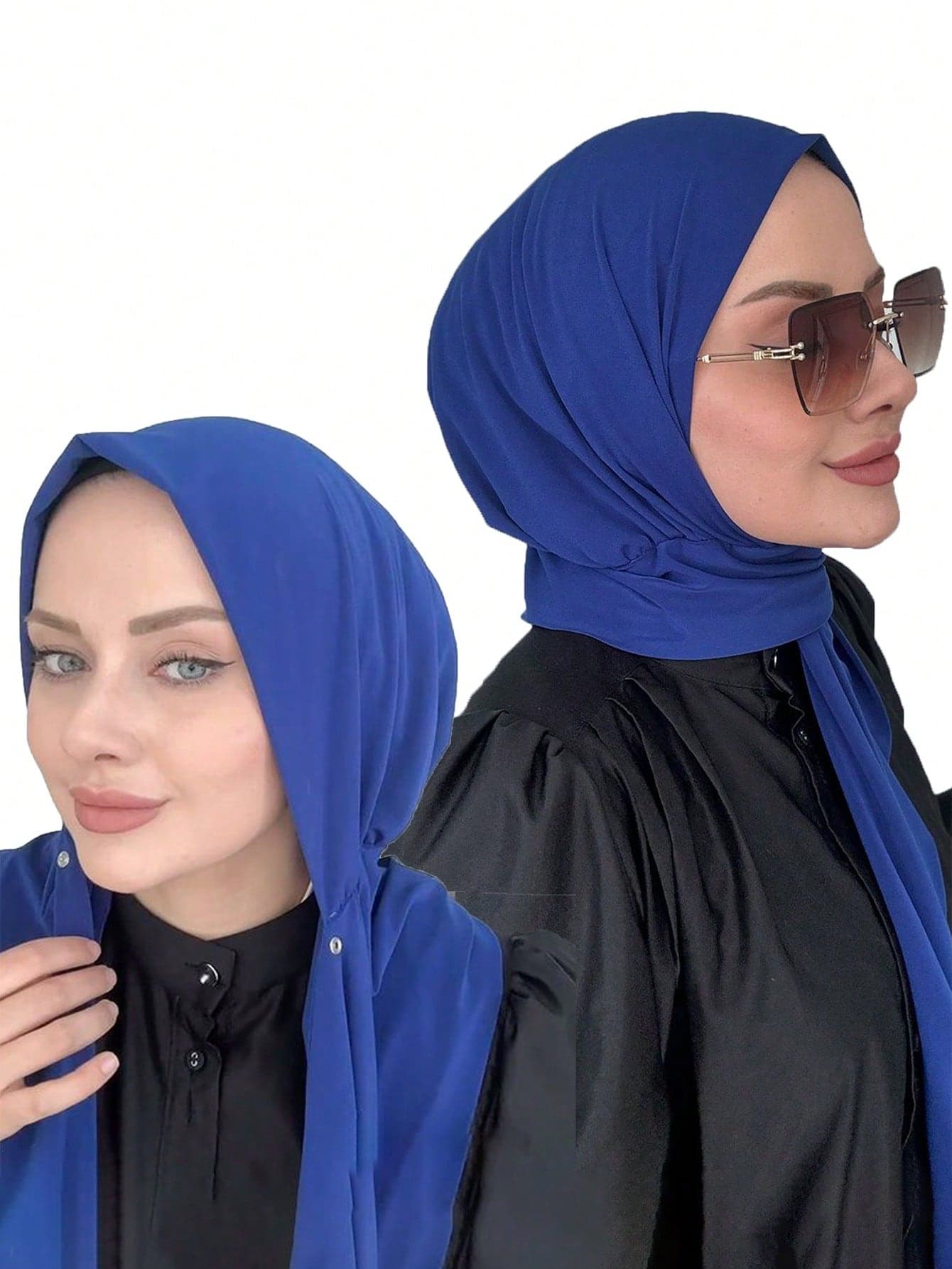 1pc Instant Hijabs For Women, Convenient Button Fastened Slip-Resistant Headscarves