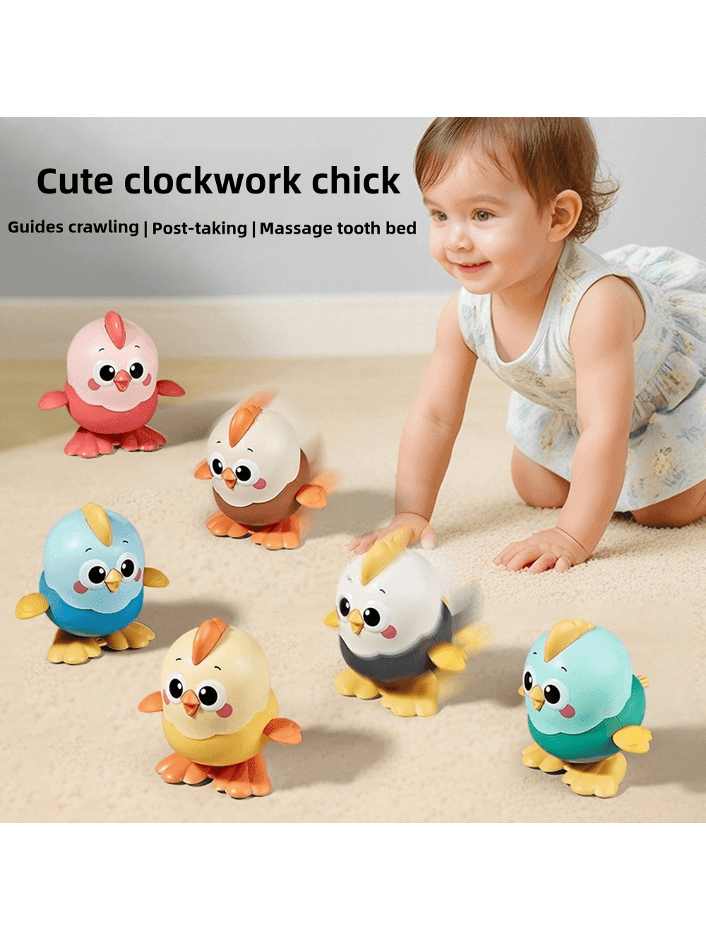 1 Pc Wind-Up Chicken, Animated Little Yellow Chicken, Jumping Chicken For Children, Wind-Up Wind-Up Toy For Babies Aged 3+, Suitable For Girls And Boys,