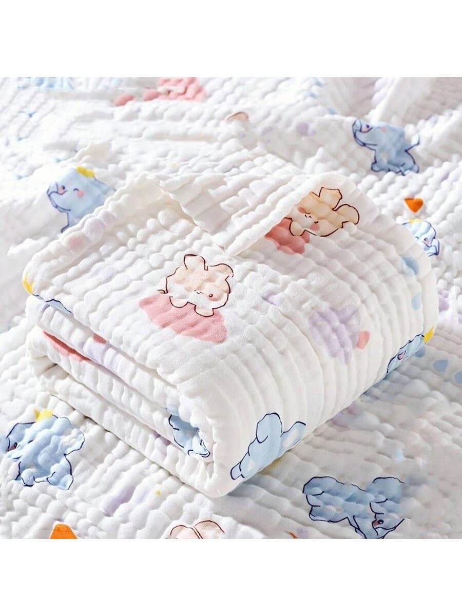 1pc Newborn Towel Bathrobe, Soft Gauze Baby Infant Toddler Kid Bath Towel, Swaddle Wrap Blanket For Baby Boys & Girls