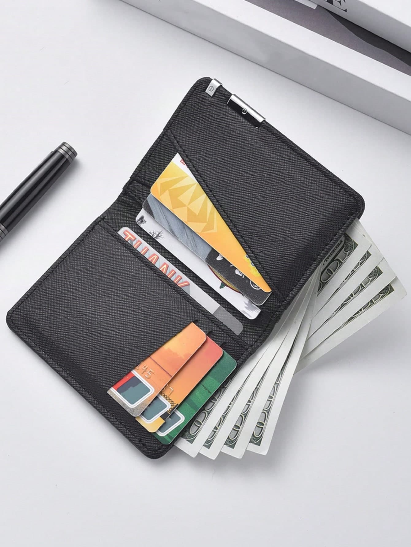 1pc Simple & Thin Credit Card Wallet Multi-Card Slots Business Style Holder For Driver's License & Credit Cards Geometric Interior Design Non-Woven Suitable For Daily Use And Holiday Gifts For Men Wallet Purse Wallet Small Wallet Men Wallet Leather