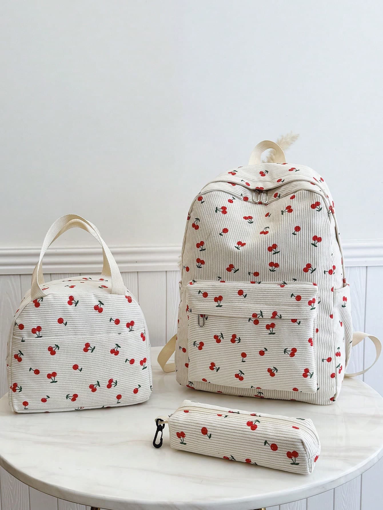 1 Set Fashion Ditsy Floral Backpack, Waterproof Bookbag With Pencil Case, Stylish Student Backpack With Pencil Box, Back To School Essential, College Bag, University Must-Have