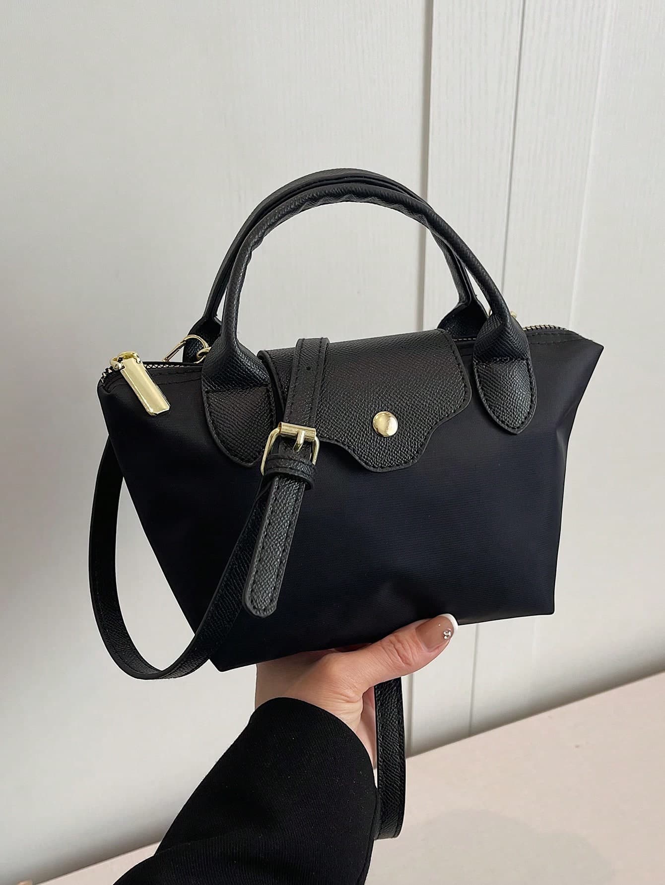 New Women Versatile Large Nylon Solid Color Shoulder Bag, Crossbody Bag, Tote Bag