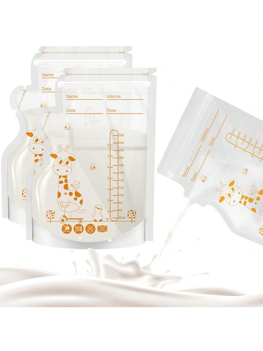 30pcs/100pcs/Pack 250ml Breastmilk Storage Bags, With Double-Sealed Nipple Design For Breastmilk Refrigeration