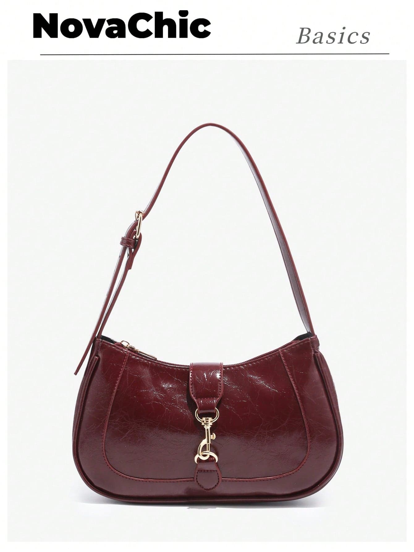 1pc Vintage Minimalist Crescent Shaped Adjustable Strap Crossbody Bag, Suitable For Dates, Outings, Gatherings, Compact And Portable