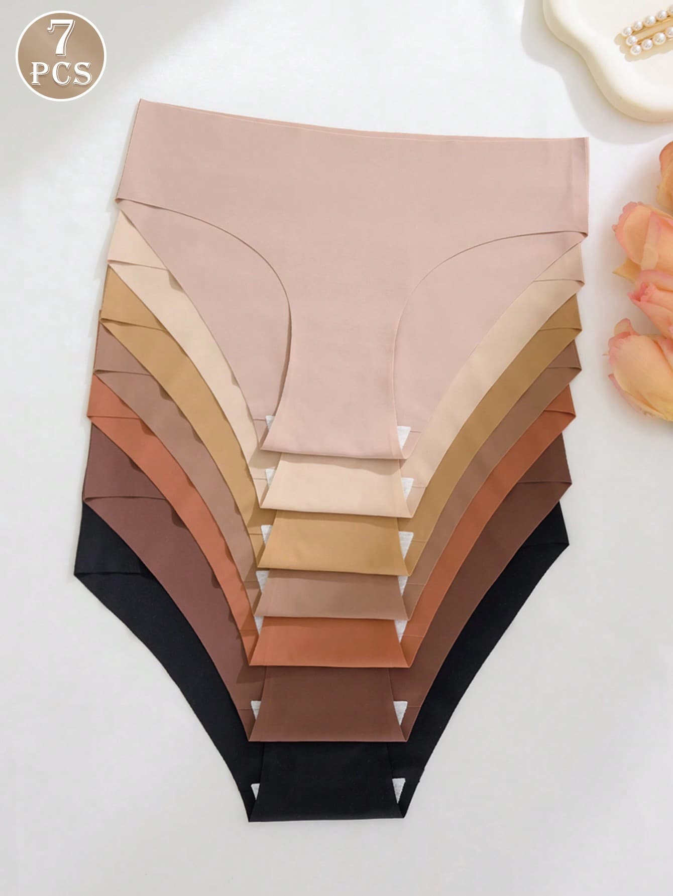 7pcs/Pack Women's Multicolor Seamless Sexy Comfortable Triangle Panties