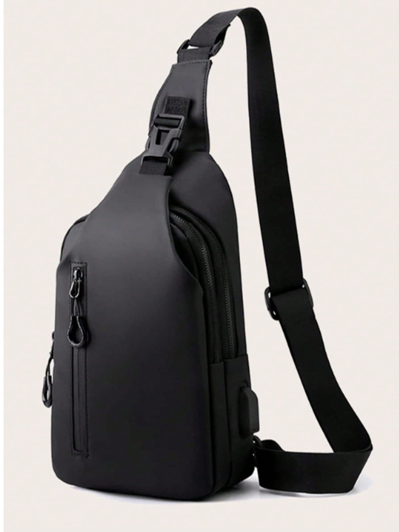 Men's Multifunctional Chest Bag With USB Charging Port, Lightweight Shoulder Bag Mobile Phone Messenger Bag, Versatile Solid Color Sports Hiking Crossbody Bag, Large Capacity Sling Bags Waterproof Daily Leisure Commuting Fanny Pack Christmas Vacation Holiday School The Sporty Life Spring School Supplies Belts New Life Items For Students Men Essentials Side Bag Purse Essentials Graduation Hiking Accessories Waterproof Backpack Belt Bag Phone Bag, Thigh Bag, Camping, Running Belt, Camping
