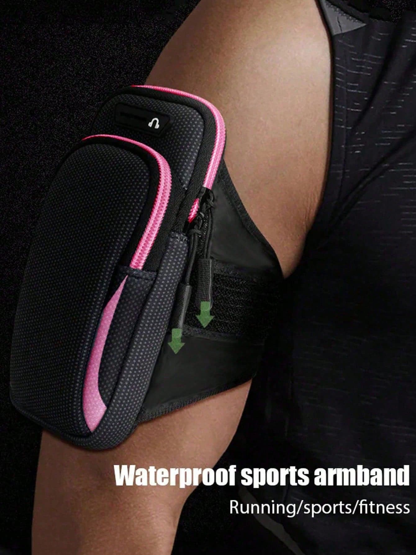 1 Piece Universal Waterproof Mobile Phone Arm Bag With Double Layer Zipper : The Perfect Outdoor Sports Arm Bag For Men & Women - Adjustable Band For Running, Hiking, Cycling & More! Securely Store Your Mobile Phones/Earphones/Ssmall Charging Treasures/Cosmetics/Keys While Exercising