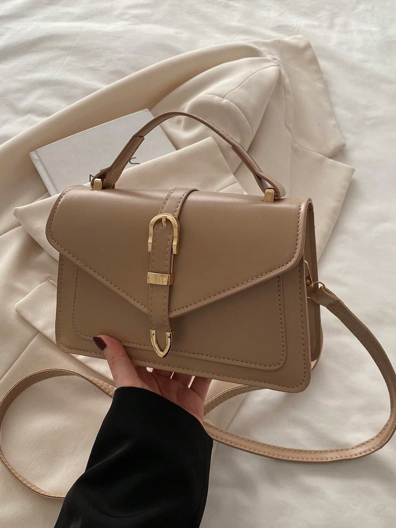 2025 New Korean Style Arrow Design Women's Handbag, Fashion Solid Color Small Square Crossbody Shoulder Bag, INS Style