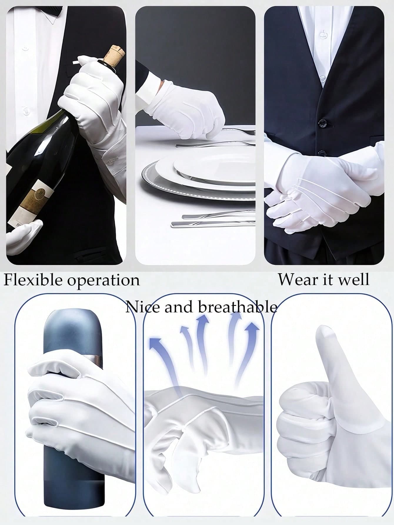 White Polyacrylonitrile Mittens For Men And Women Ceremonial Work Protection Wear-Resistant Inspection Gloves For Parade Performance Thin