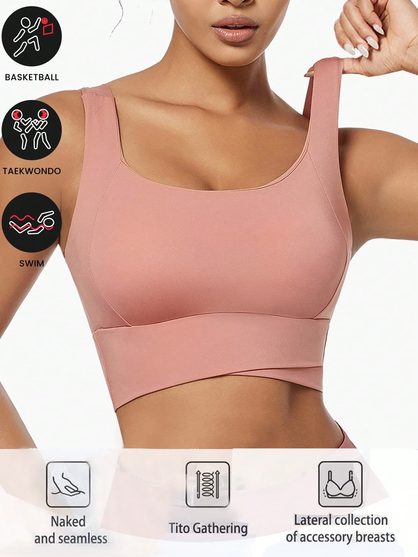 Yoga Tank Top Breathable Sports Bra, Anti-Shock Tightening Function, Shaping Back Lines, Fitness Training Tank Top