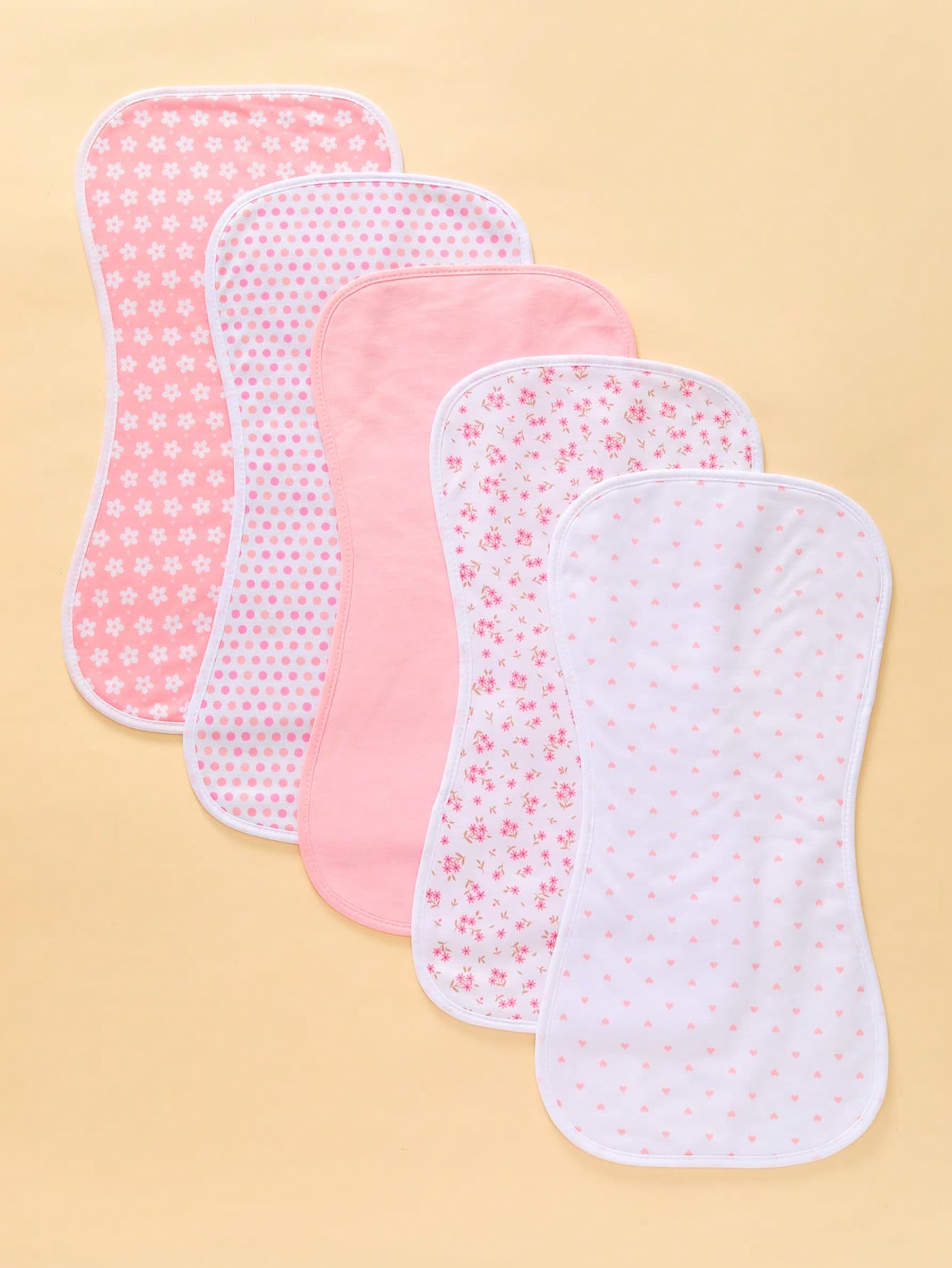 5pcs Baby Anti-Spit/Burp Bibs, Waterproof Soft Absorbent, Suitable For Baby Boys And Girls