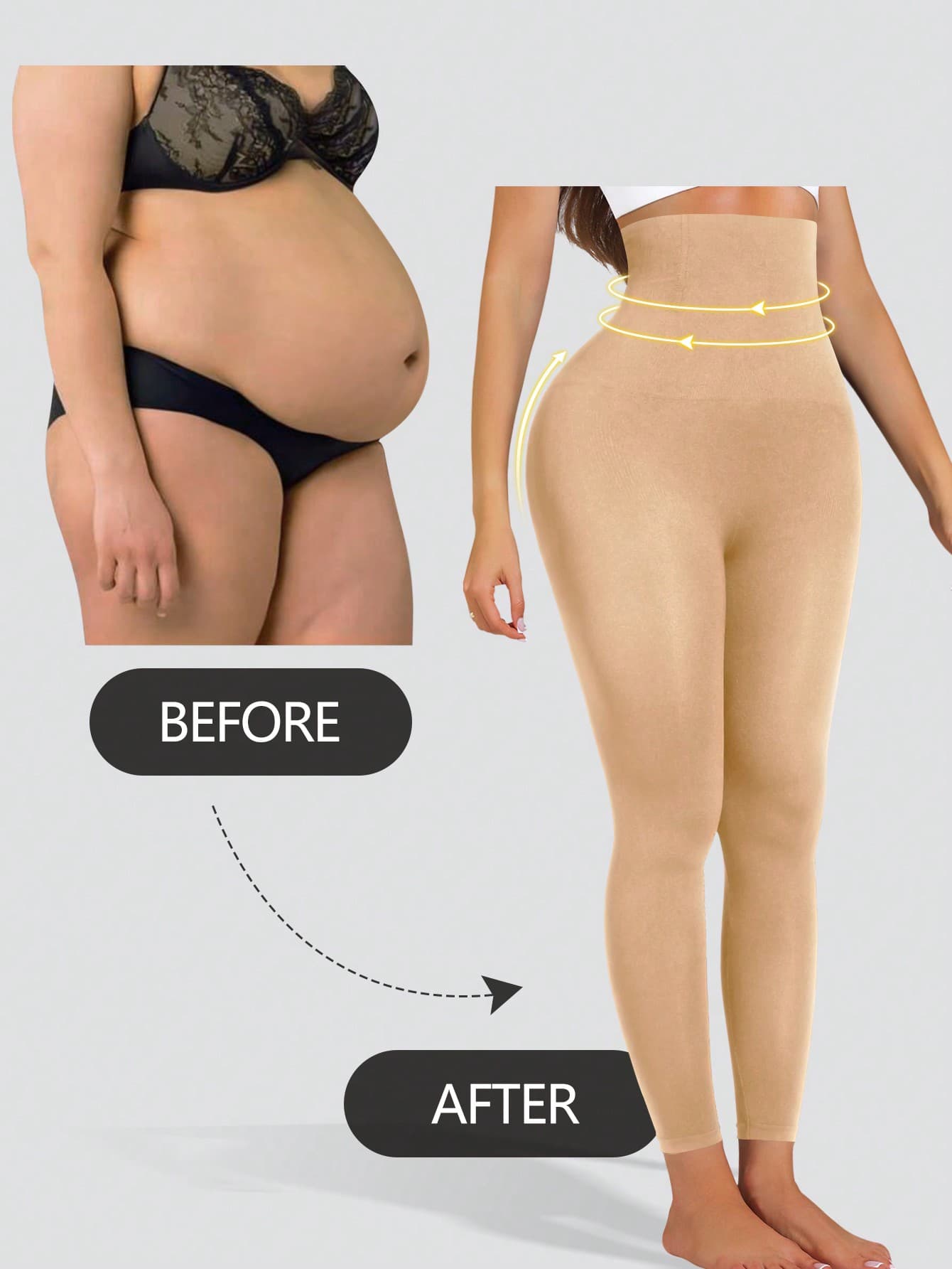 1pc High Waist Slimming Tummy Control Yoga Pants, Capri Length Workout Leggings
