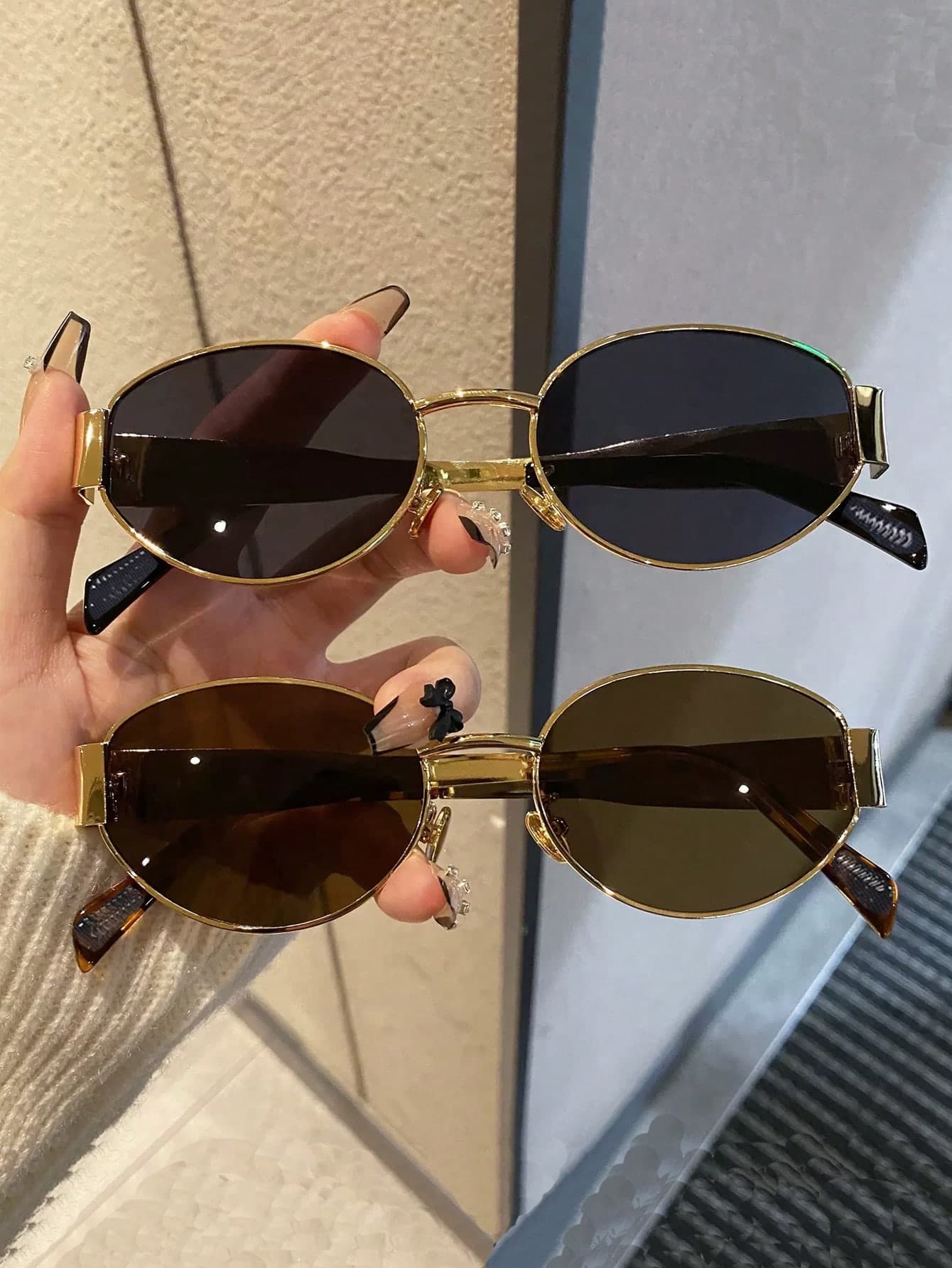 1 Pair Women's Vintage Oval Small Frame Fashion Glasses, Elegant Elegant Accessory, Suitable For Daily Wear