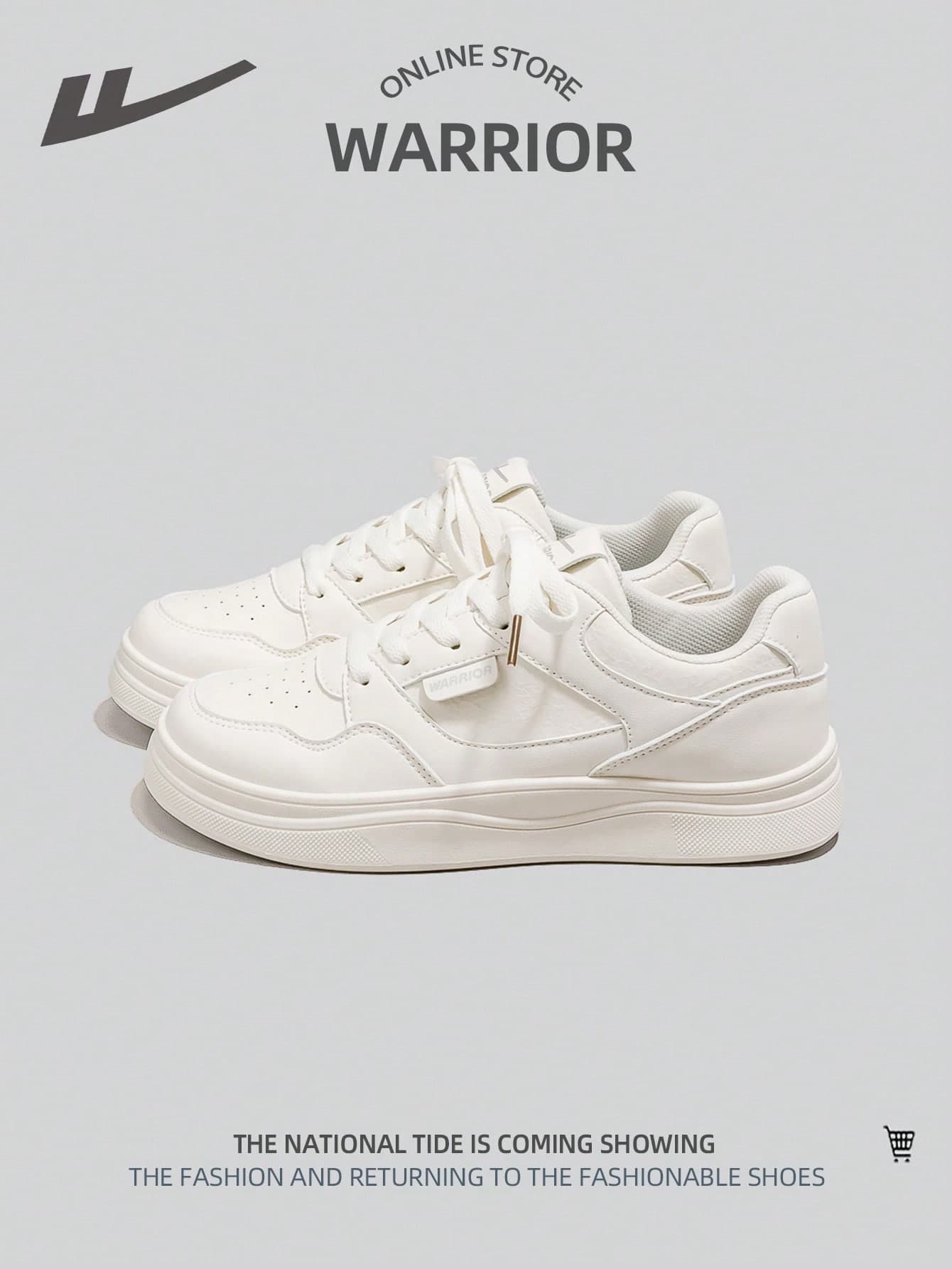 WARRIOR 1 Pair Women's Sporty Casual Lace-Up Sneakers, Breathable Versatile Low-Top Outdoor Walking Shoes