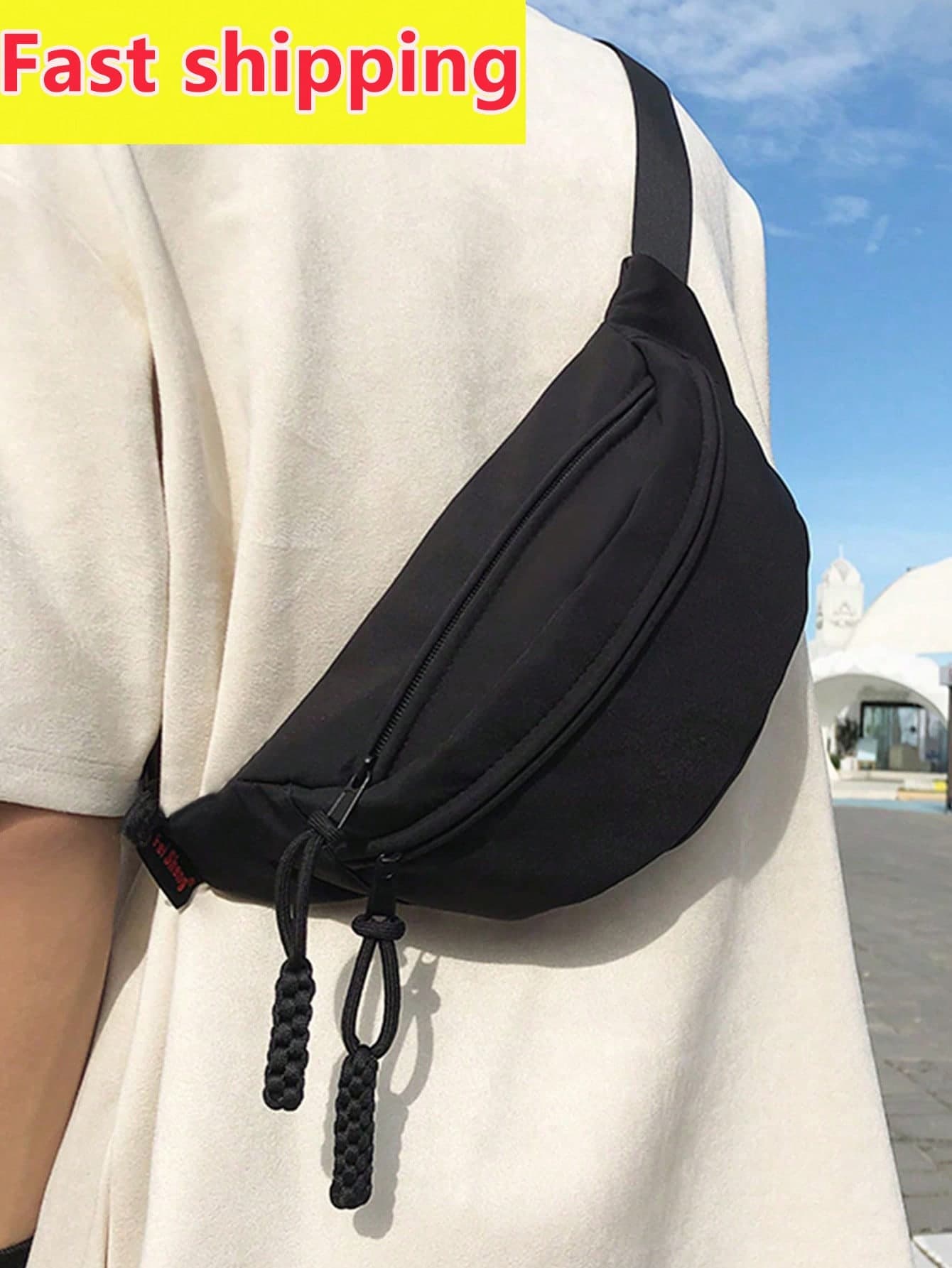 Fashion Large Capacity Black Crossbody Chest Bag, Nylon Belt Bag & Sling, Casual Waist Bag For Hiking And Outdoor Climbing, Adjustable Strap Sport Travel Multifunctional Fanny Pack Bum Bag Back To School Summer Summer Bag Spring Break Men Bag Pack School Supplies Gym Bag Purse Side Bags Belts New Life Items For Students Men Essentials Graduation Small Bag Body Bag Belt Bag For Men Pouch Phone Bag, Running Belt, Camping