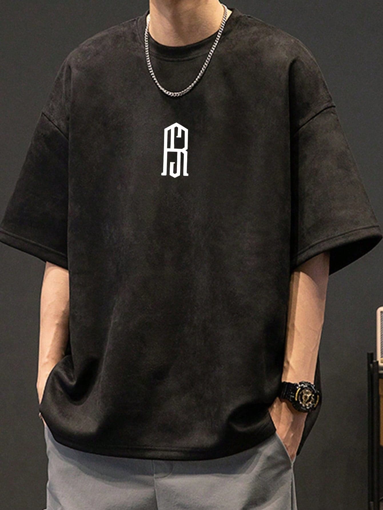 Teen Boy Summer New Letter Print Casual Round Neck Short Sleeve T-Shirt