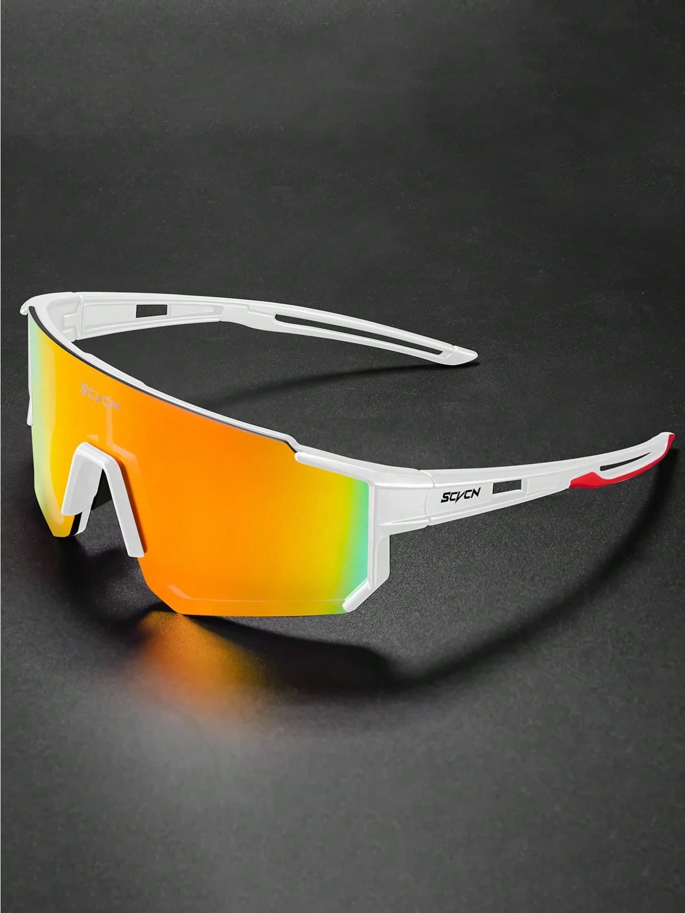 SCVCN New Cycling Glasses, Y2K Fashion Glasses, Mountain Bike Road Bike Outdoor Sports Cycling Fishing Running Golf Beach Baseball Single Lens Glasses, Black Frame