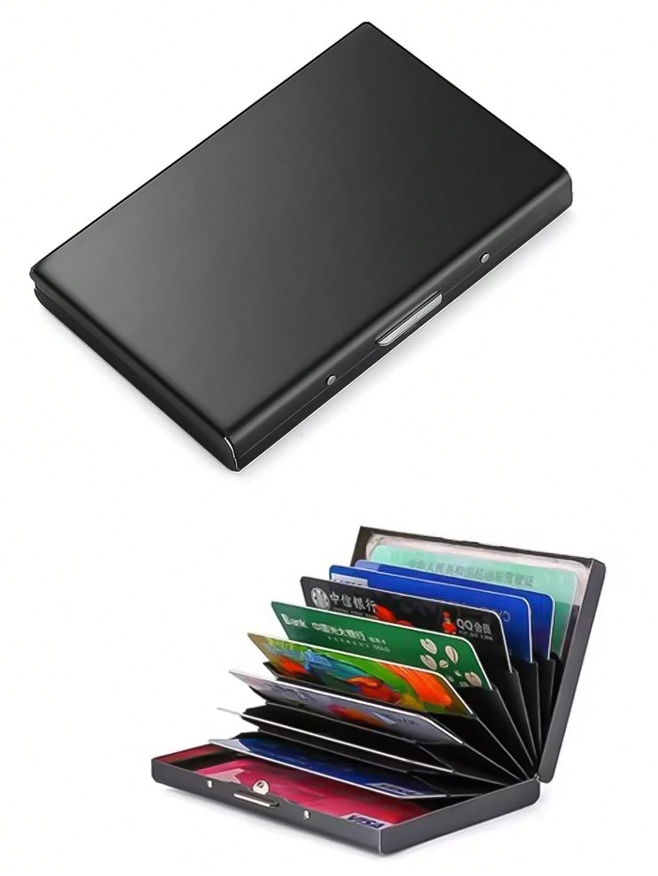 1pc,Minimalist Aluminum Pop Up Card Case RFID Blocking Anti-Scan Credit ID Card Holder Large Capacity Pocket Wallet For Daily Travel