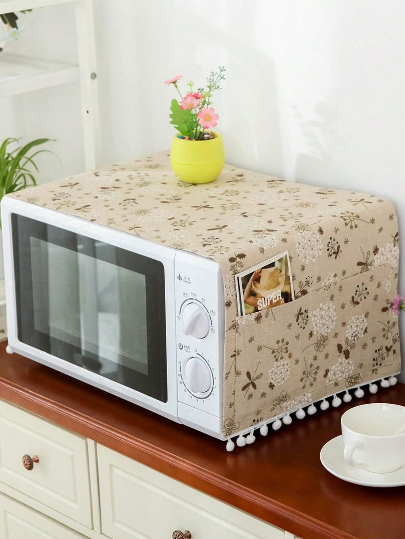 1pc Microwave Oven Dust Cover Household Kitchen Supplies Refrigerator Washing Machine Anti-Dust Coverall,Kitchen Decor,Household Items,Mother's Day Gift,Bedroom Decor,Garden,Kitchen Decor,Summer,Beach,Travel Essentials,Room Decor,Squishy,Graduation