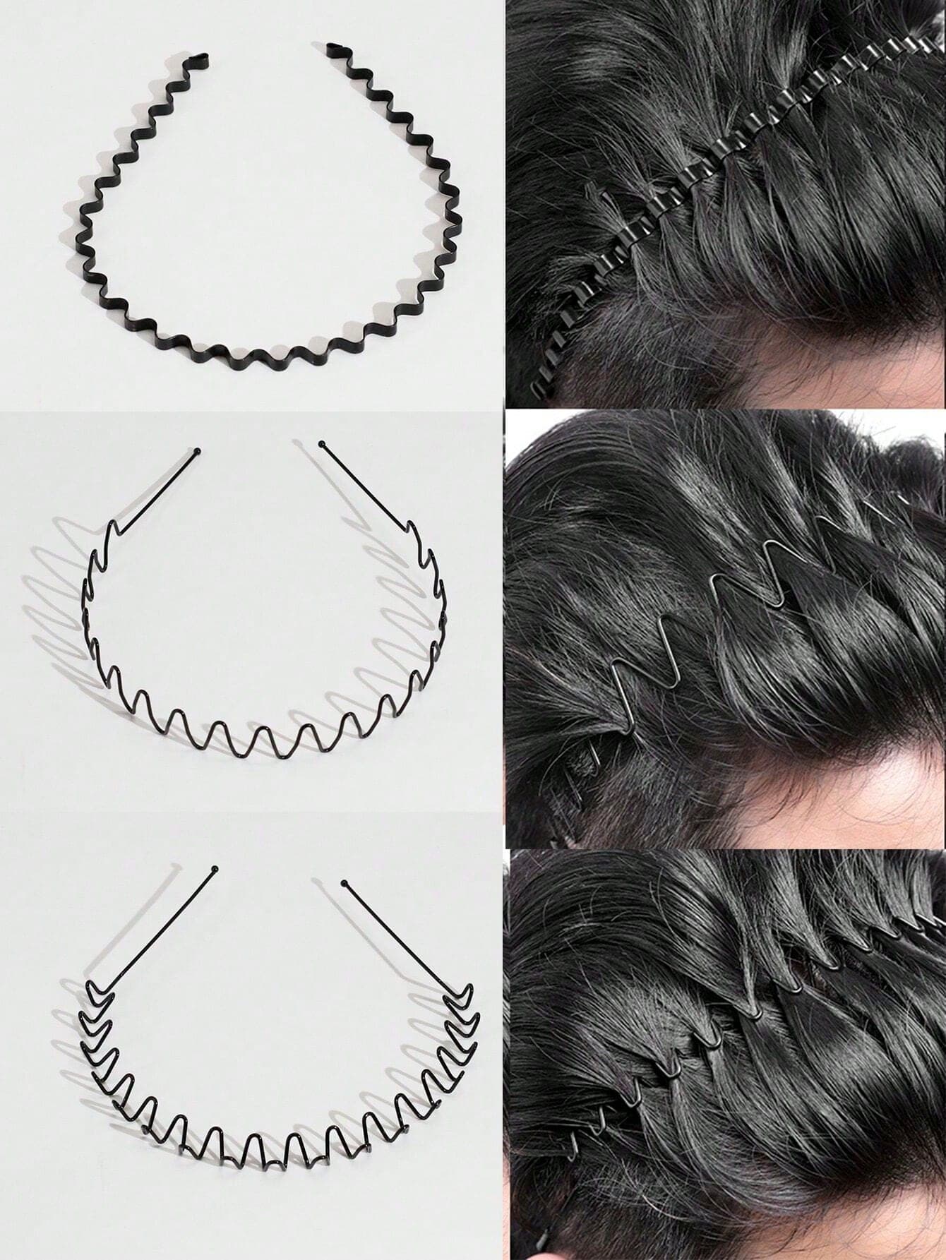 2/3pcs Unisex Invisible Wavy Hair Band, Suitable For Daily Outings, Fitness And Gym Wear