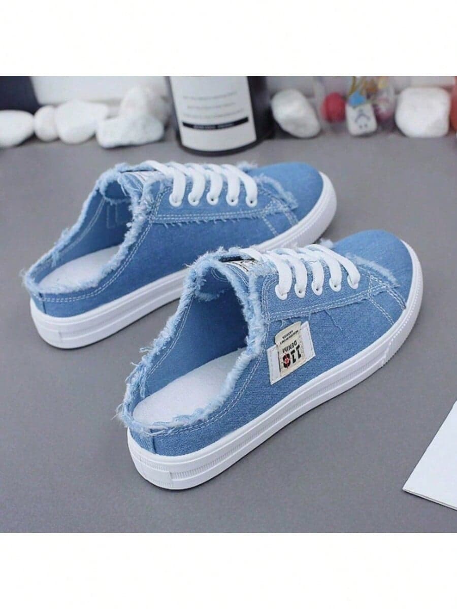 Women's Spring Casual Canvas Slip-On Flat Sneakers, Loafer Shoes