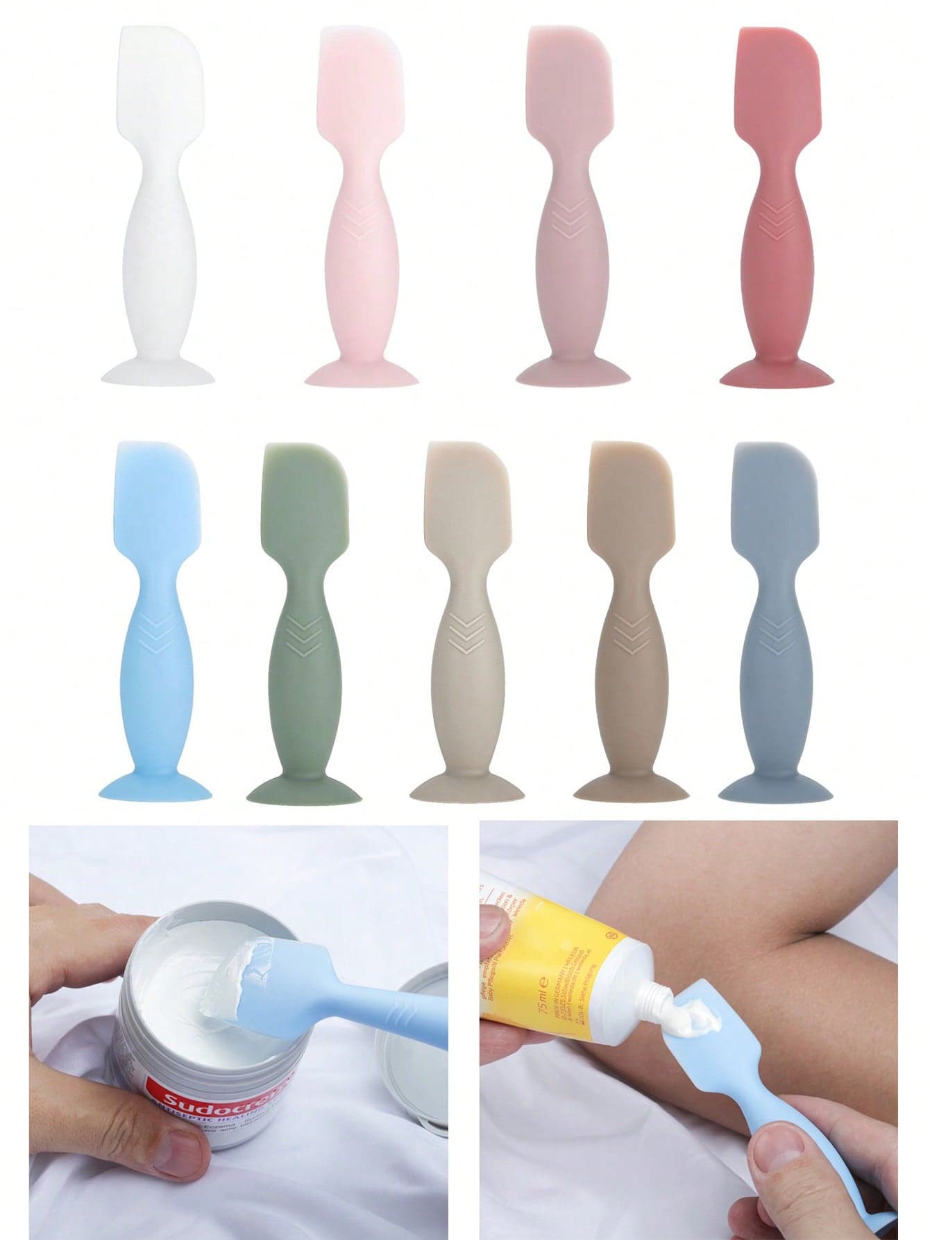 1pc Small Silicone Ointment Applicator, Baby Diaper Rash Medicine Spreader Spoon With Suction Cup