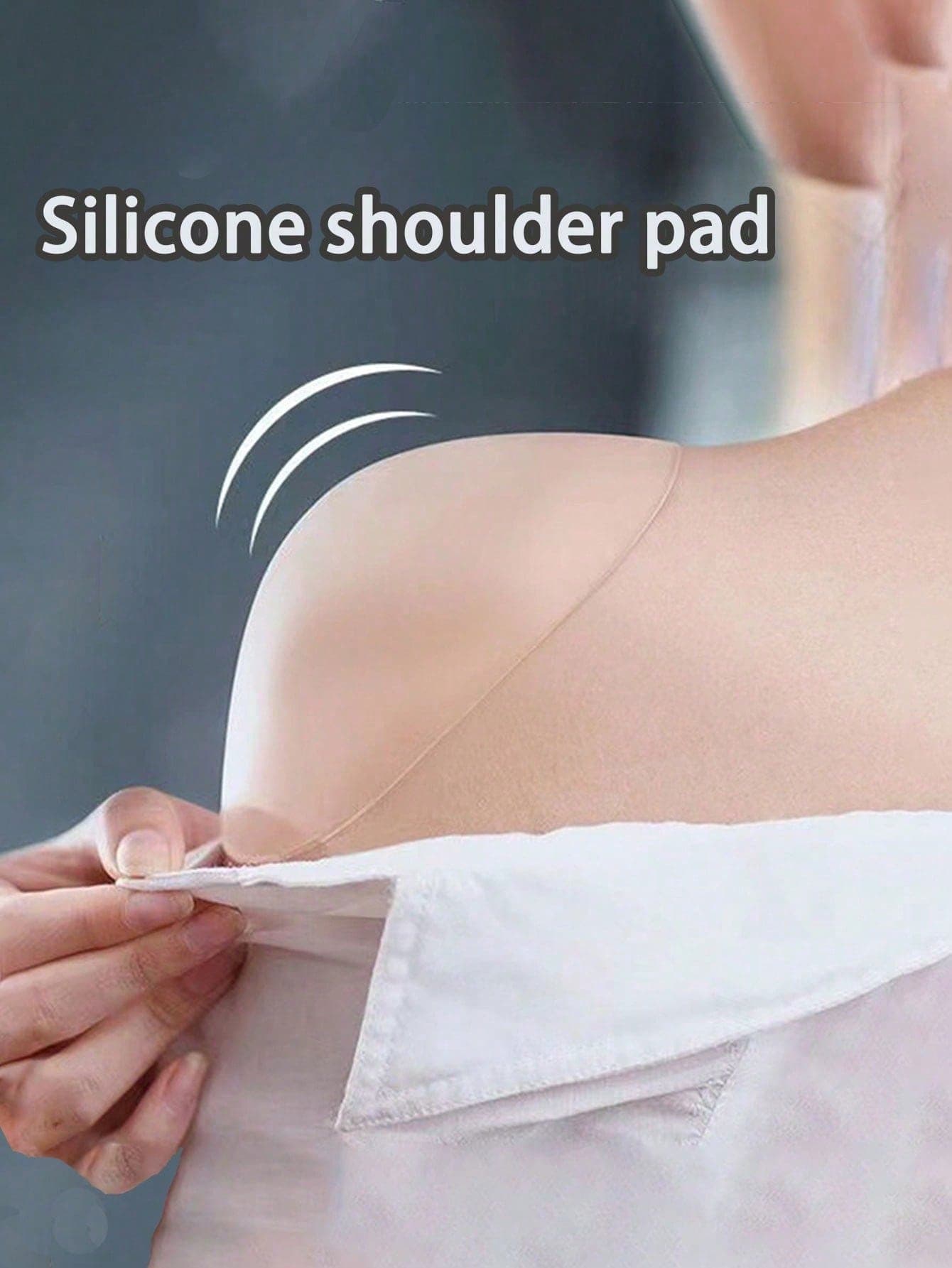 1/2 Pair Elegant Invisible Silicone Shoulder Pads, Rectangular Shoulder Pads, Fake Shoulder Pads, Non-Slip Shoulder Pads, Narrow Shoulder Pads, Unisex Silicone Shoulder Pads, Anti-Slip, Self-Adhesive, Transparent Silicone, Suitable For Men And Women Oblique Shoulder, High And Low Collar Suits, Jackets, T-Shirts