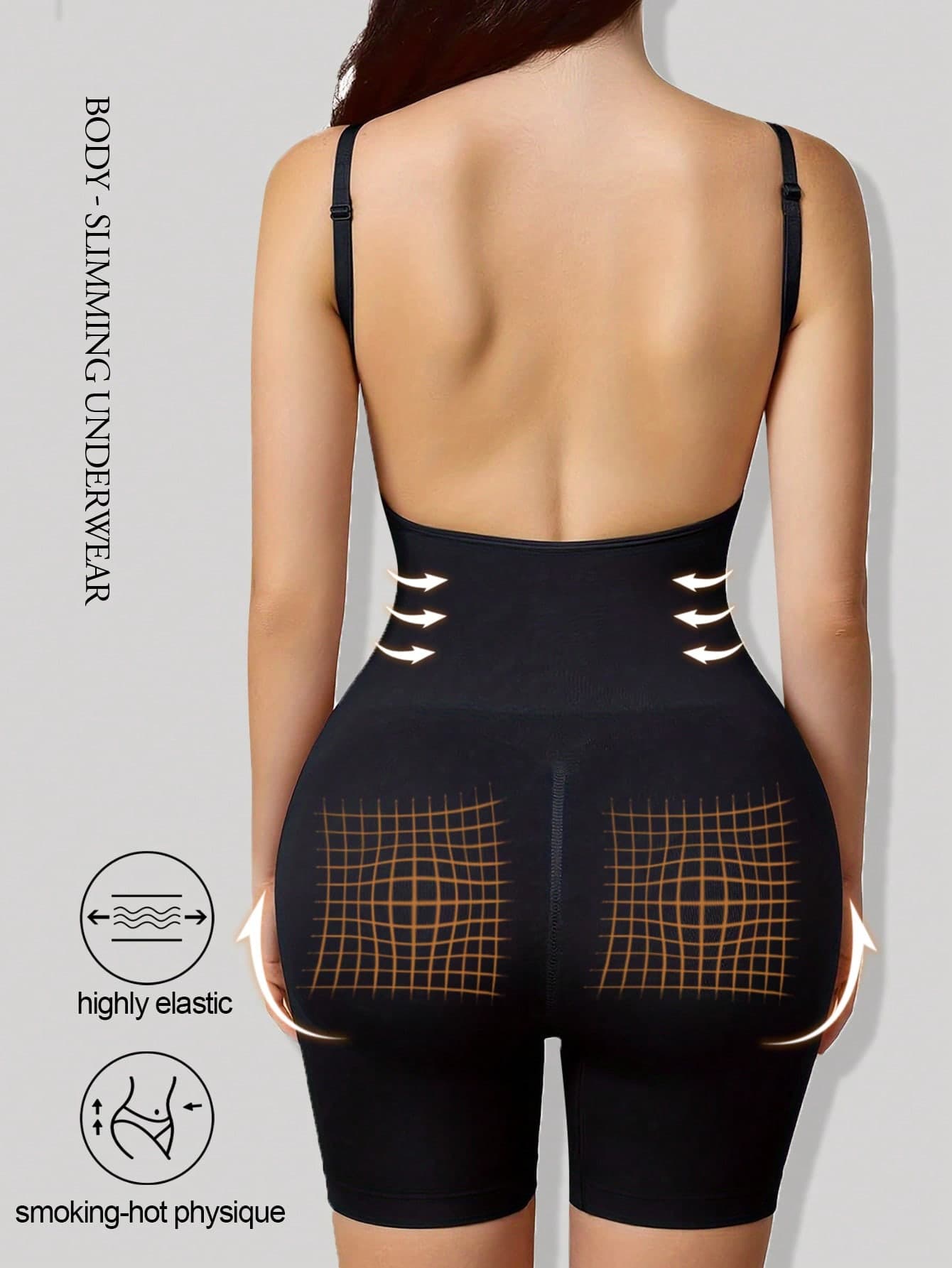 CELILIN Women Seamless One-Piece Shapewear Jumpsuit, Backless Jumpsuit, Rolling Control Jumpsuit, Seamless Full-Body Shapewear, Sleeveless Jumpsuit