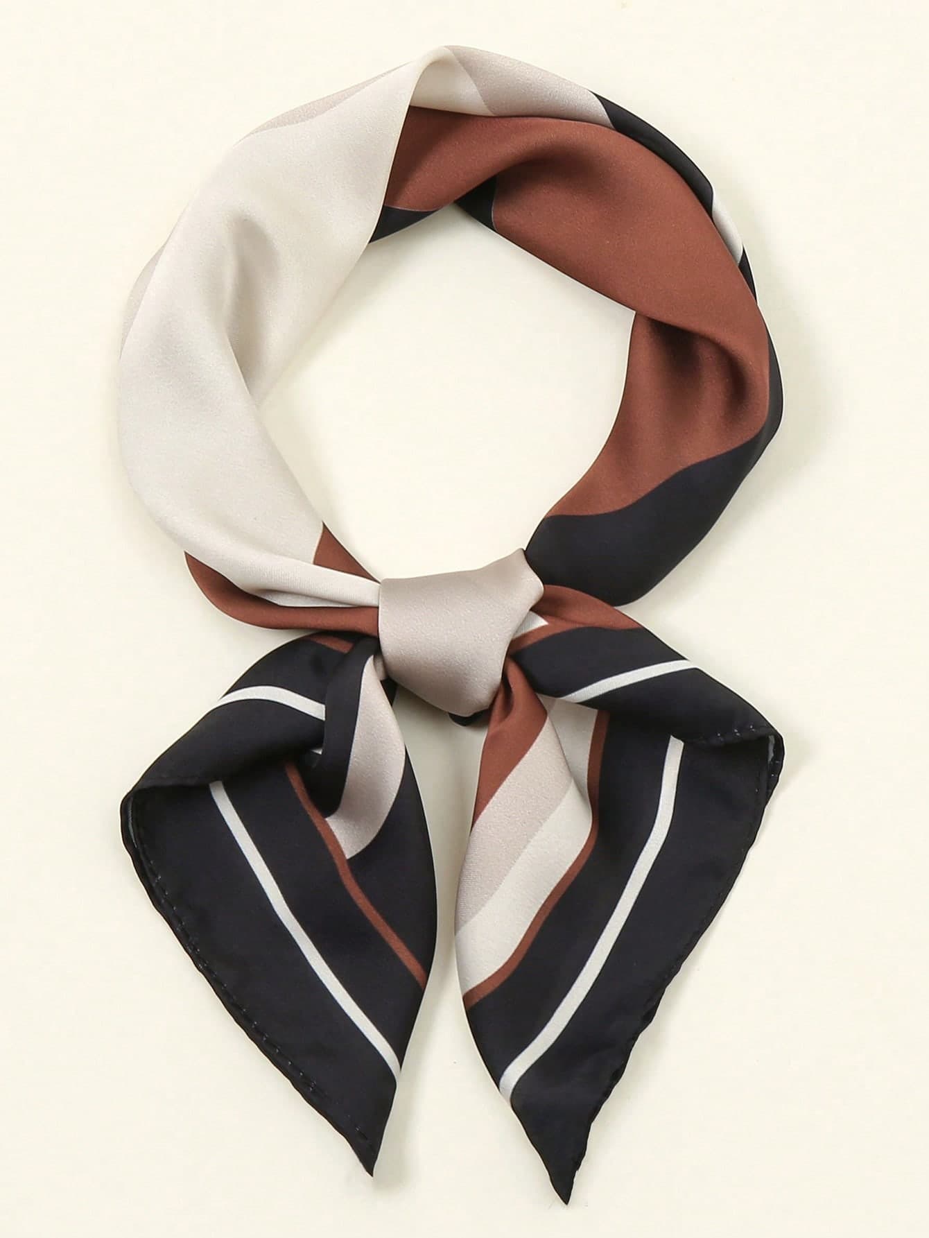 1pc Simple Printed 55cm Small Square Scarf, New Spring Bandana Versatile Waist Tie, Bag Accessory, Hair Wrap Headband, Fashion Women Neck Scarf For Dress