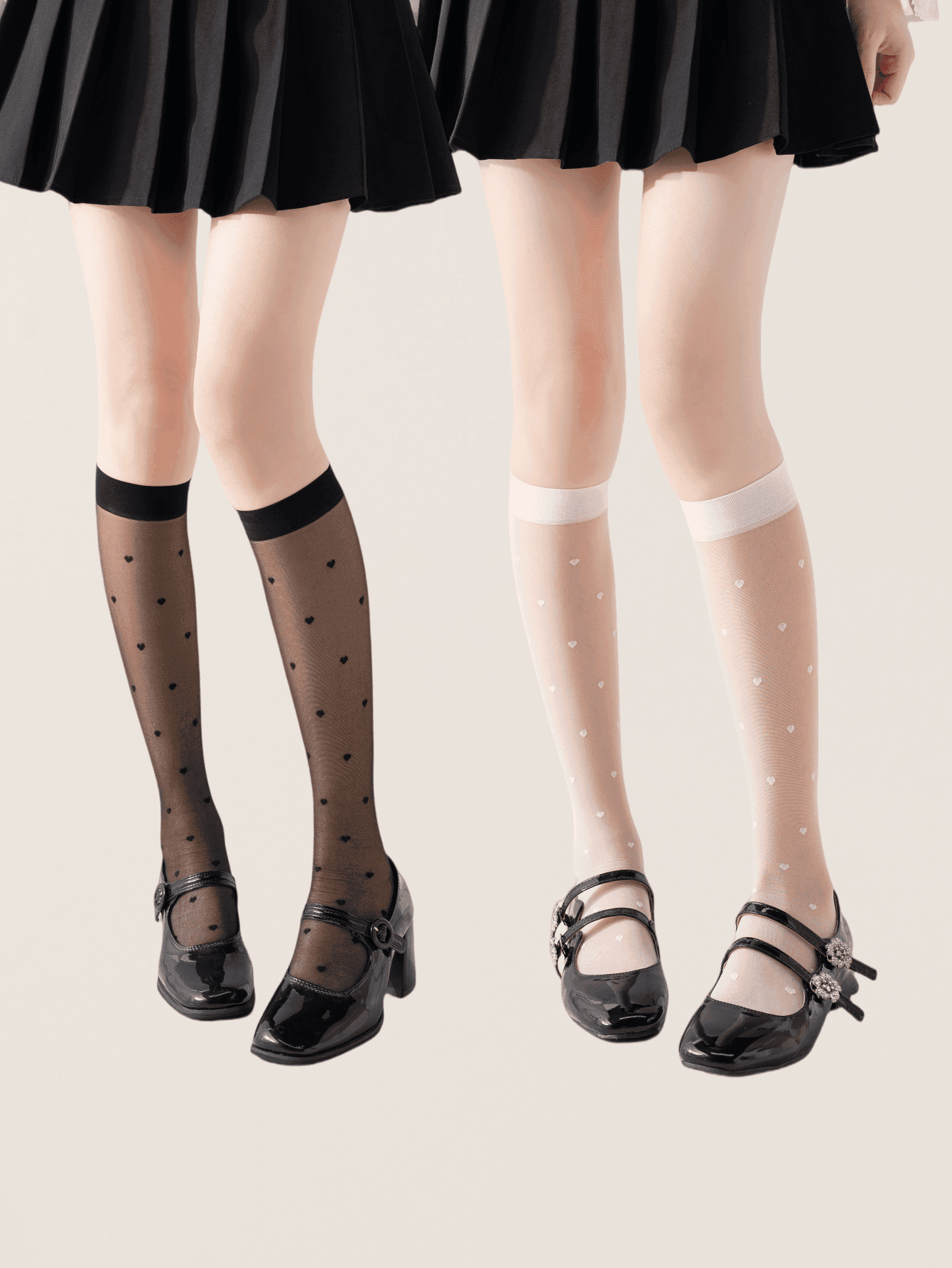 1/3pairs Of Ultra Thin Women's Stockings, Heart-Shaped Pattern Women's Calf Socks, Long Tube Socks, Knee High Socks, Y2k, Cozy