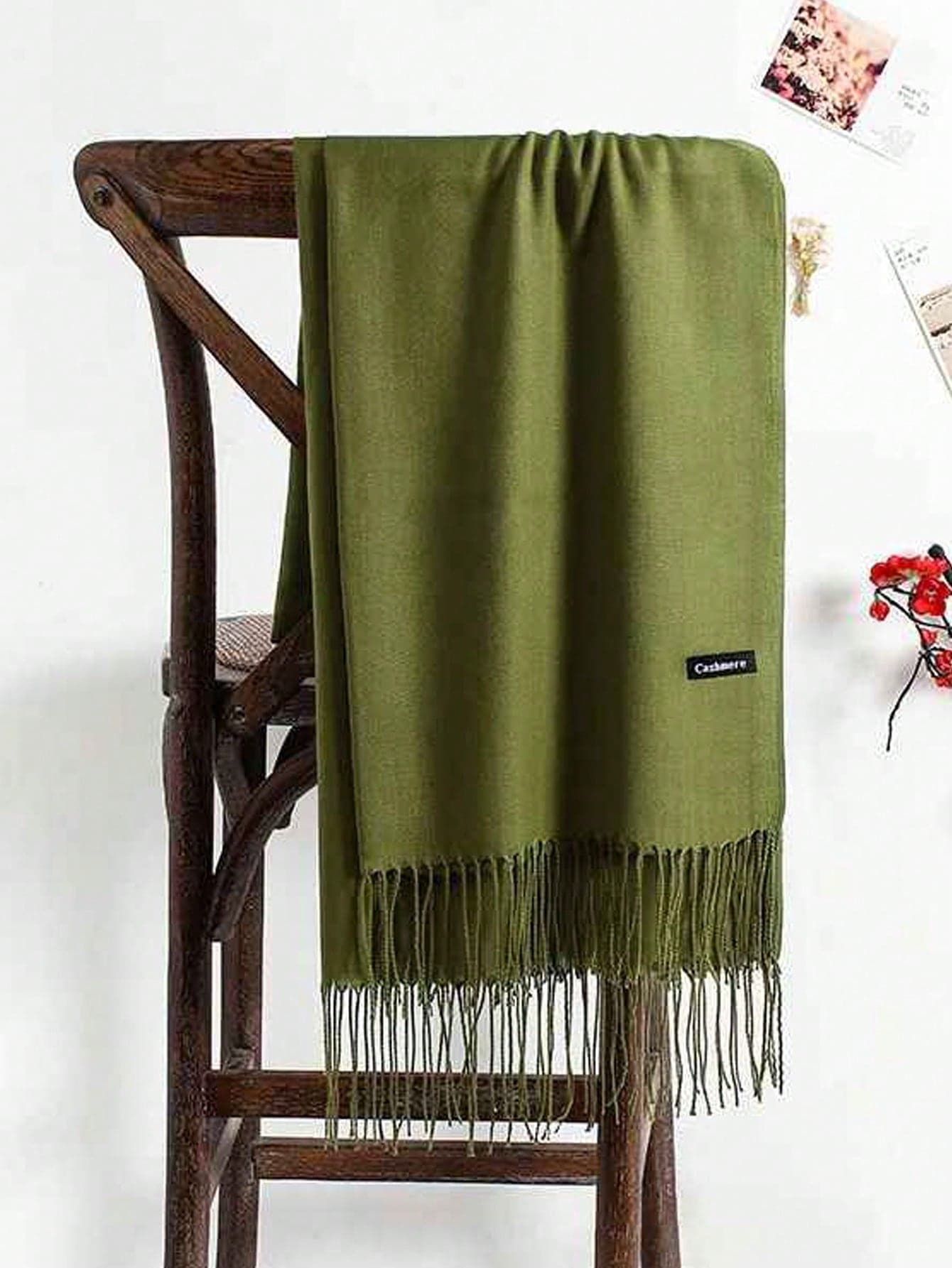 1pc Women Lightweight Multi-Color Tasseled Warm Large Size Scarf & Versatile, Lightweight Soft Warm Hijab/Shawl For Daily Outing
