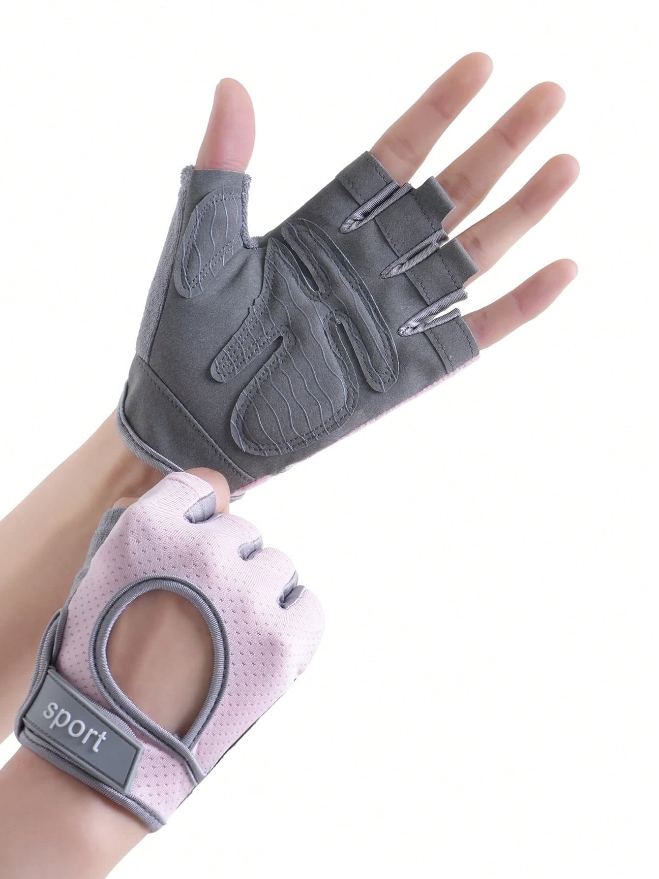 1 Pair Spring Cycling Half Finger Gloves, Outdoor Sports, Hiking, Fitness, Anti-Slip Hand Protection, Unisex